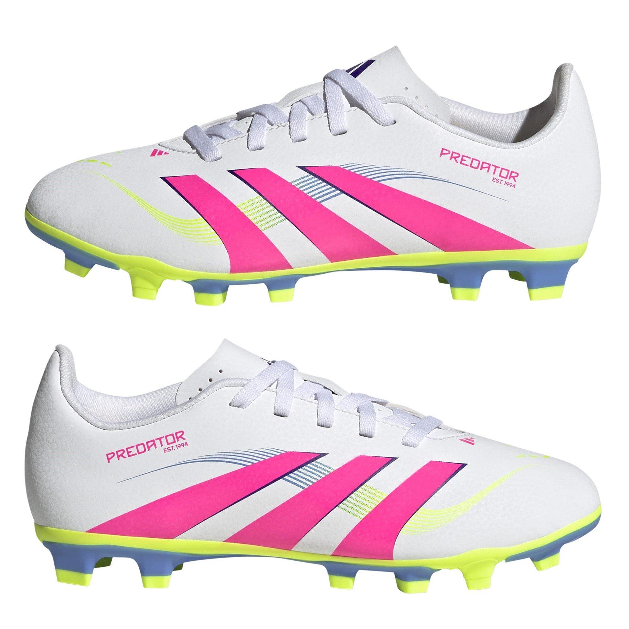 Wht/Pink/Lemon - adidas - Predator Club Firm Ground Boots Juniors - 9