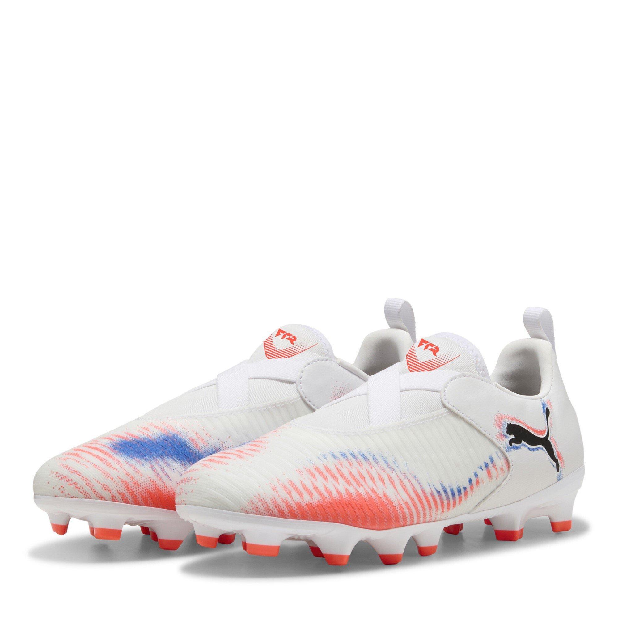Hvid/Sort/Rød - Puma - Future 8 Match Laceless Juniors Firm Ground Football Boots - 1