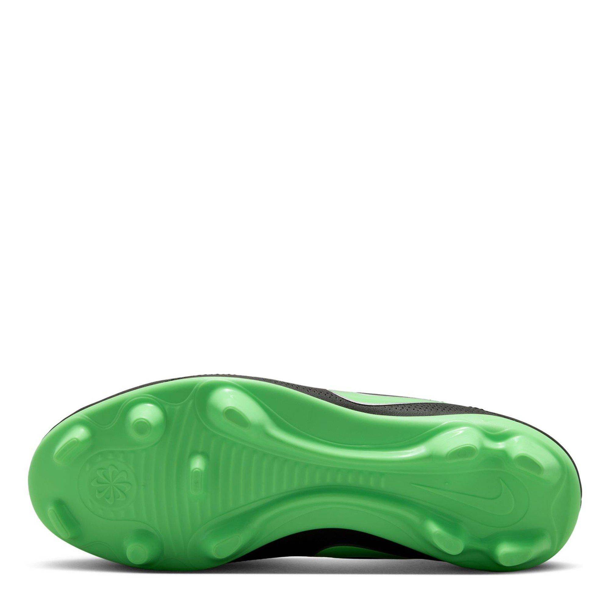 Black/Green - Nike - Tiempo Club Junior Firm Ground Football Boots - 3