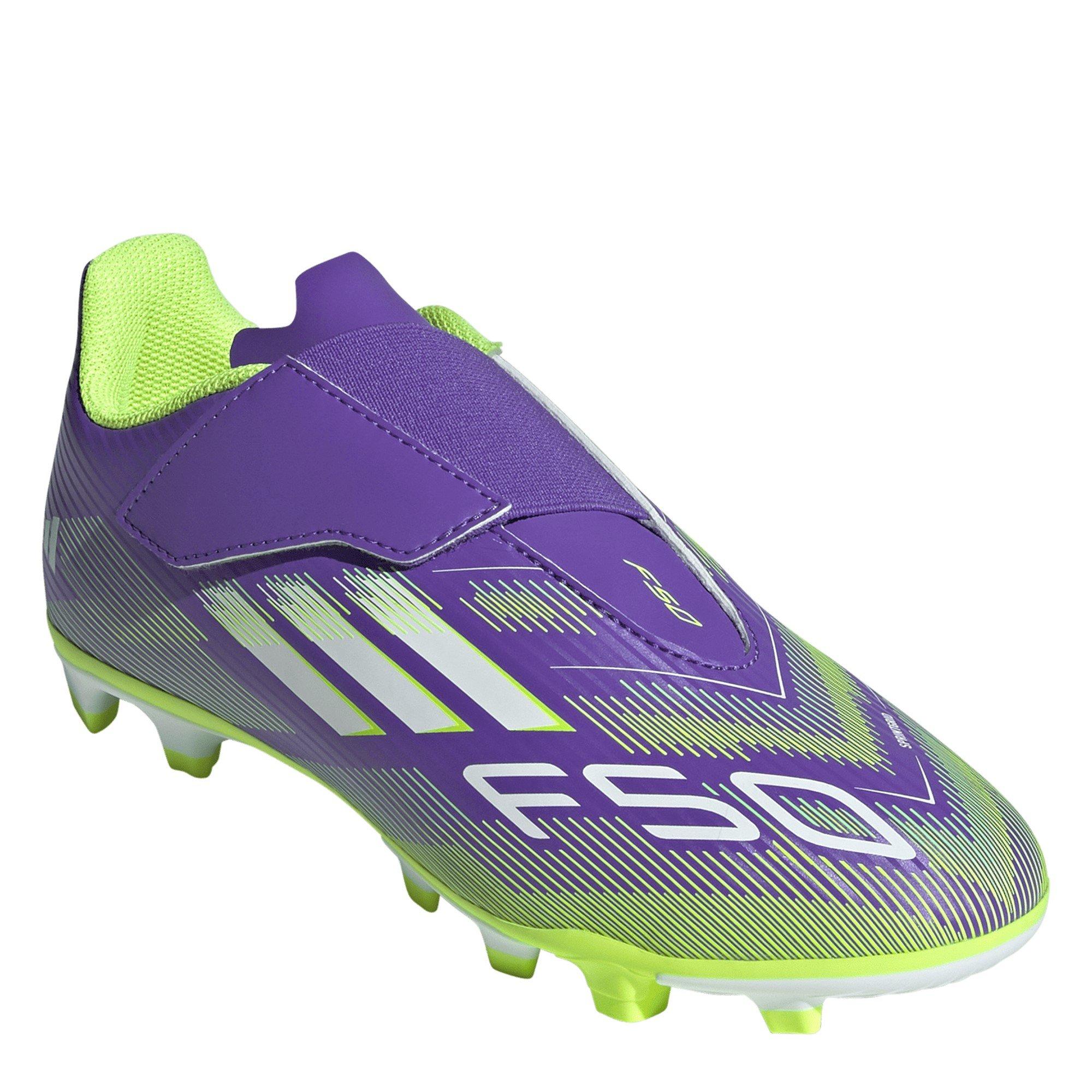 Purp/Wht/Lemon - adidas - F50 Club Juniors Firm Ground Football Boots - 3