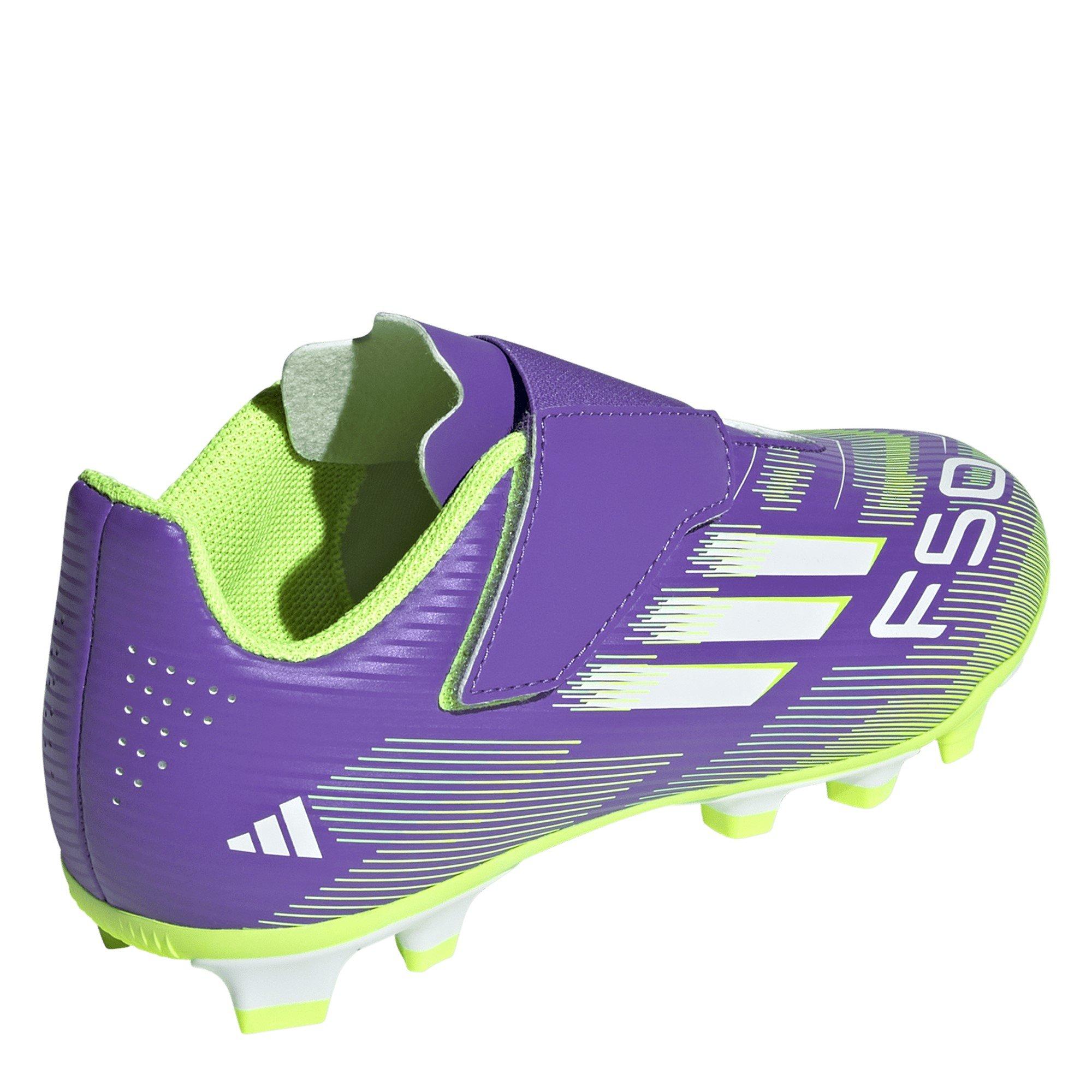 Purp/Wht/Lemon - adidas - F50 Club Juniors Firm Ground Football Boots - 4