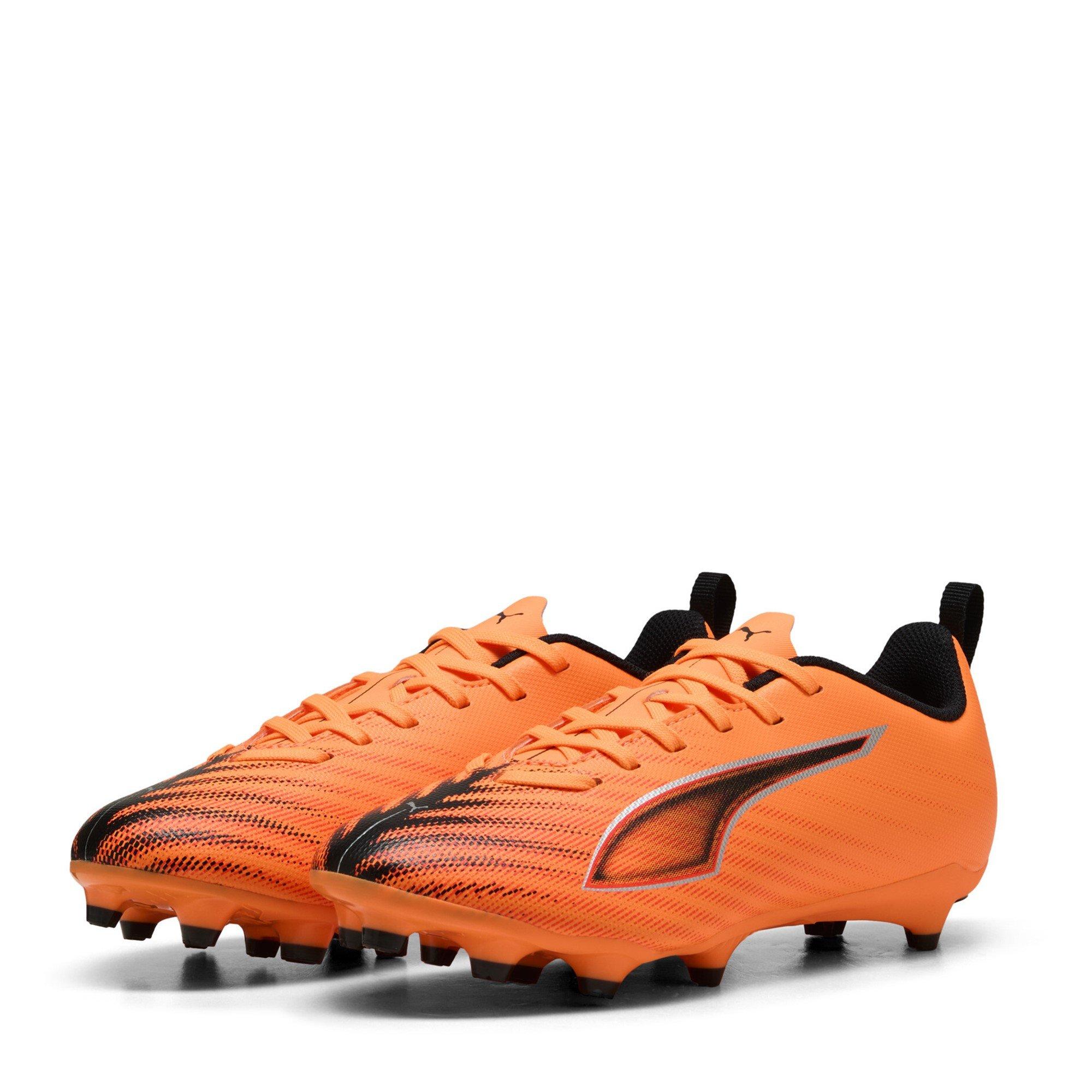 Puma Boys Ultra 6 Match Juniors Firm Ground Football Boots - Orange/Black - 3 (35.5)
