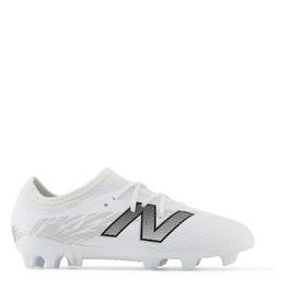 New Balance Furon V8 White Silver Firm Ground Football Boots Boys