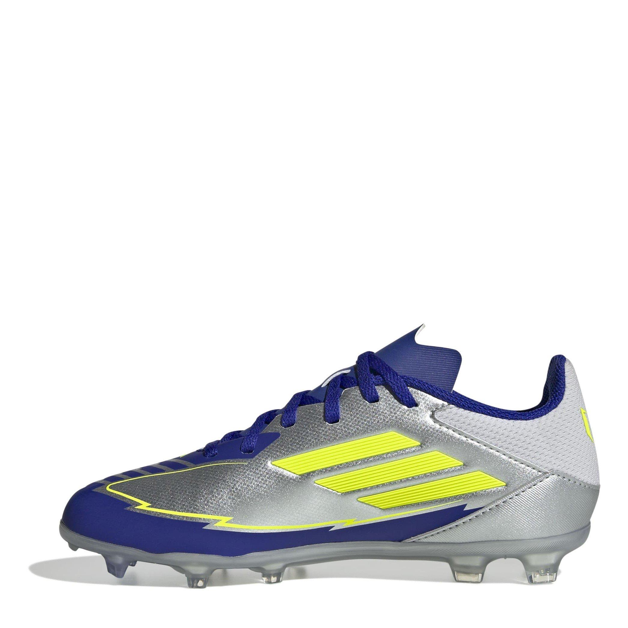 Silver/Blue - adidas - F50 League Junior Firm Ground Football Boots - 2