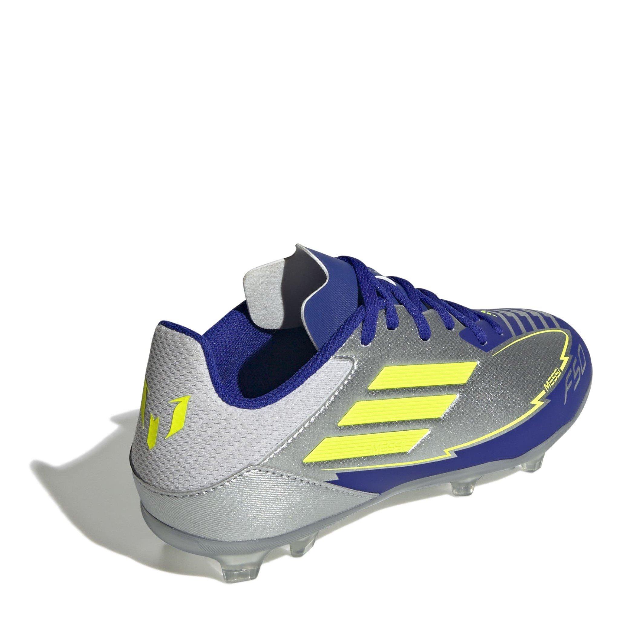 Silver/Blue - adidas - F50 League Junior Firm Ground Football Boots - 4