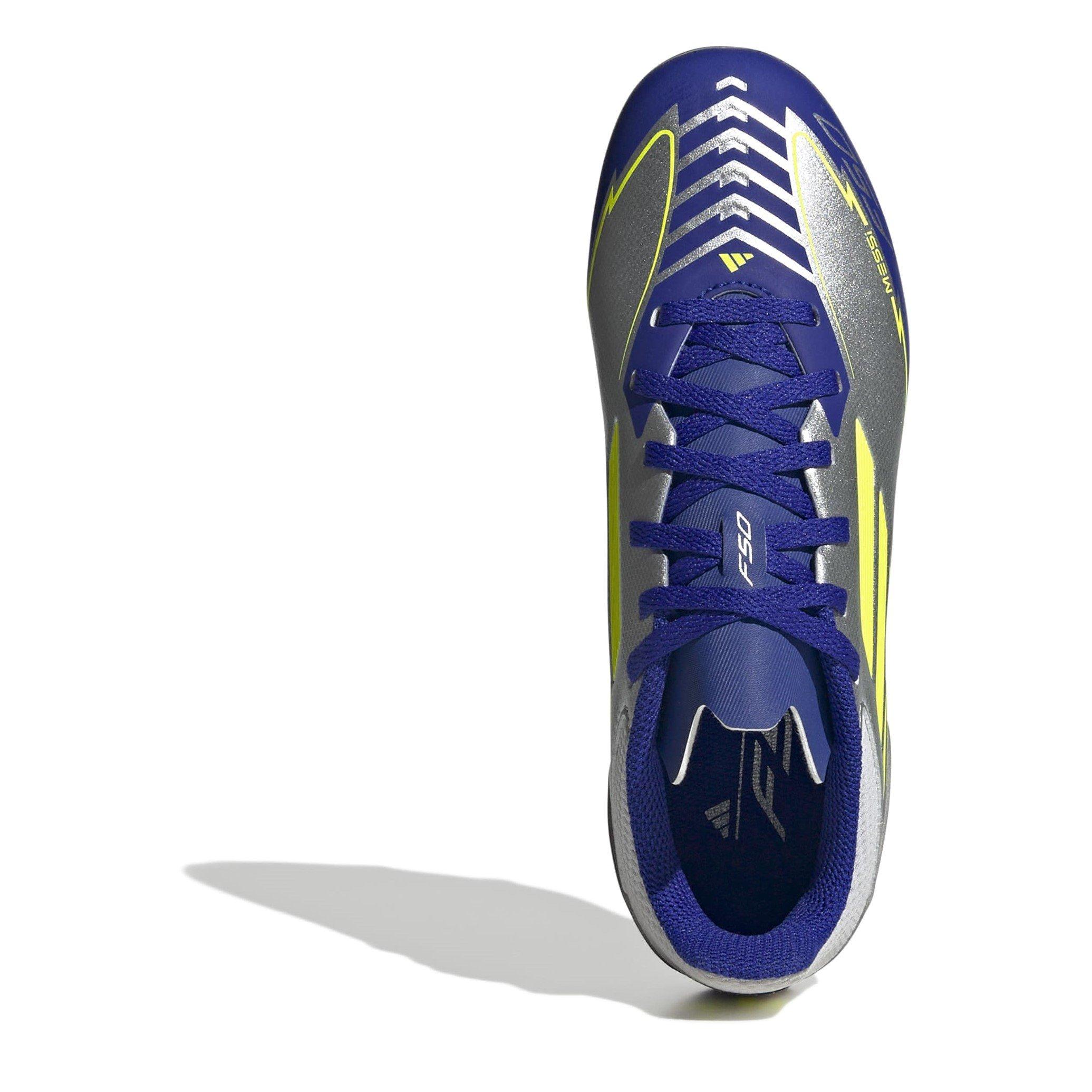 Silver/Blue - adidas - F50 League Junior Firm Ground Football Boots - 5