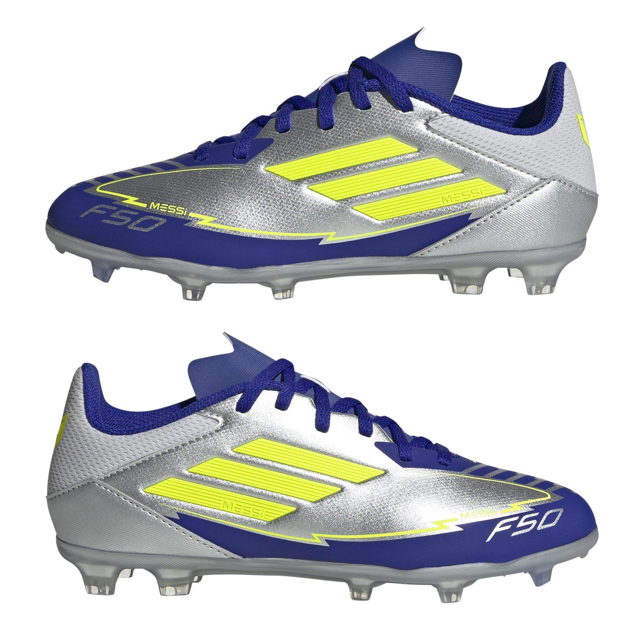 Silver/Blue - adidas - F50 League Junior Firm Ground Football Boots - 9