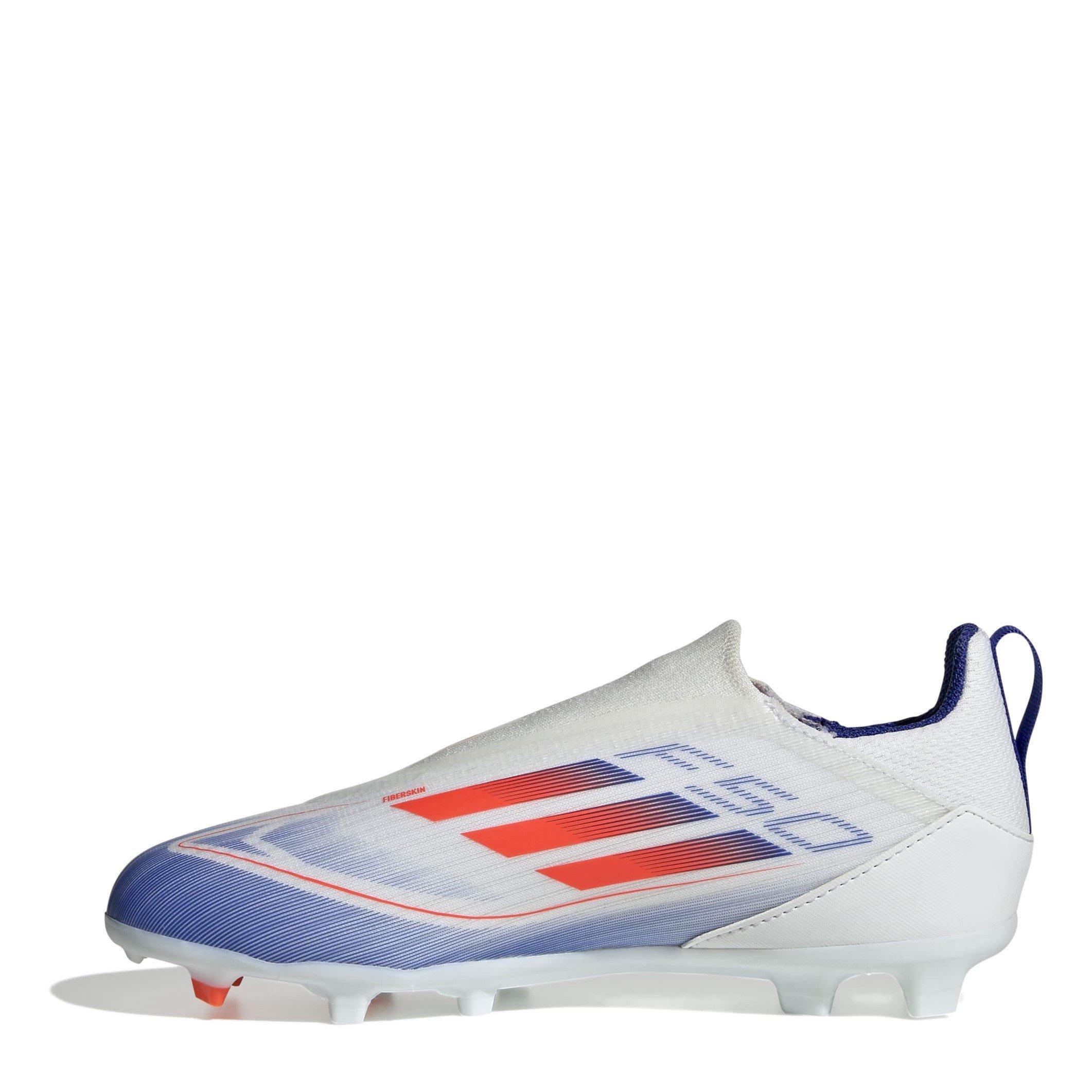 White/Red/Blue - adidas - F50 League Laceless Junior Firm Ground Football Boots - 2