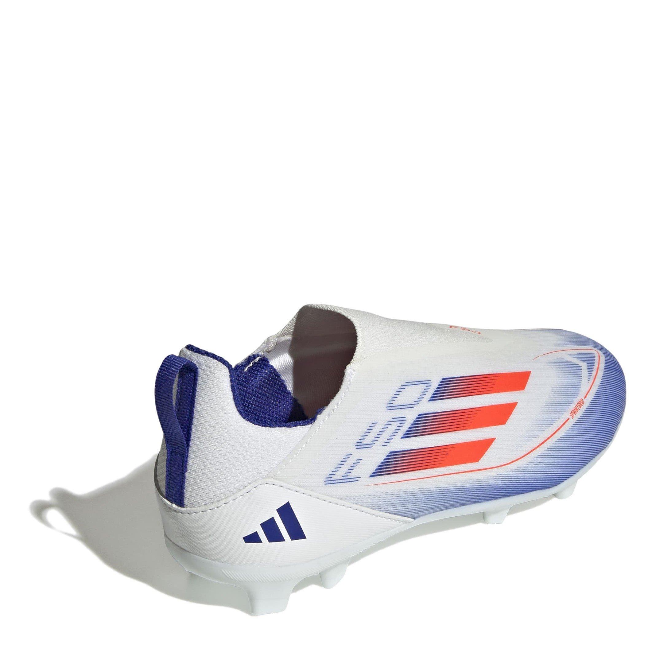 White/Red/Blue - adidas - F50 League Laceless Junior Firm Ground Football Boots - 4