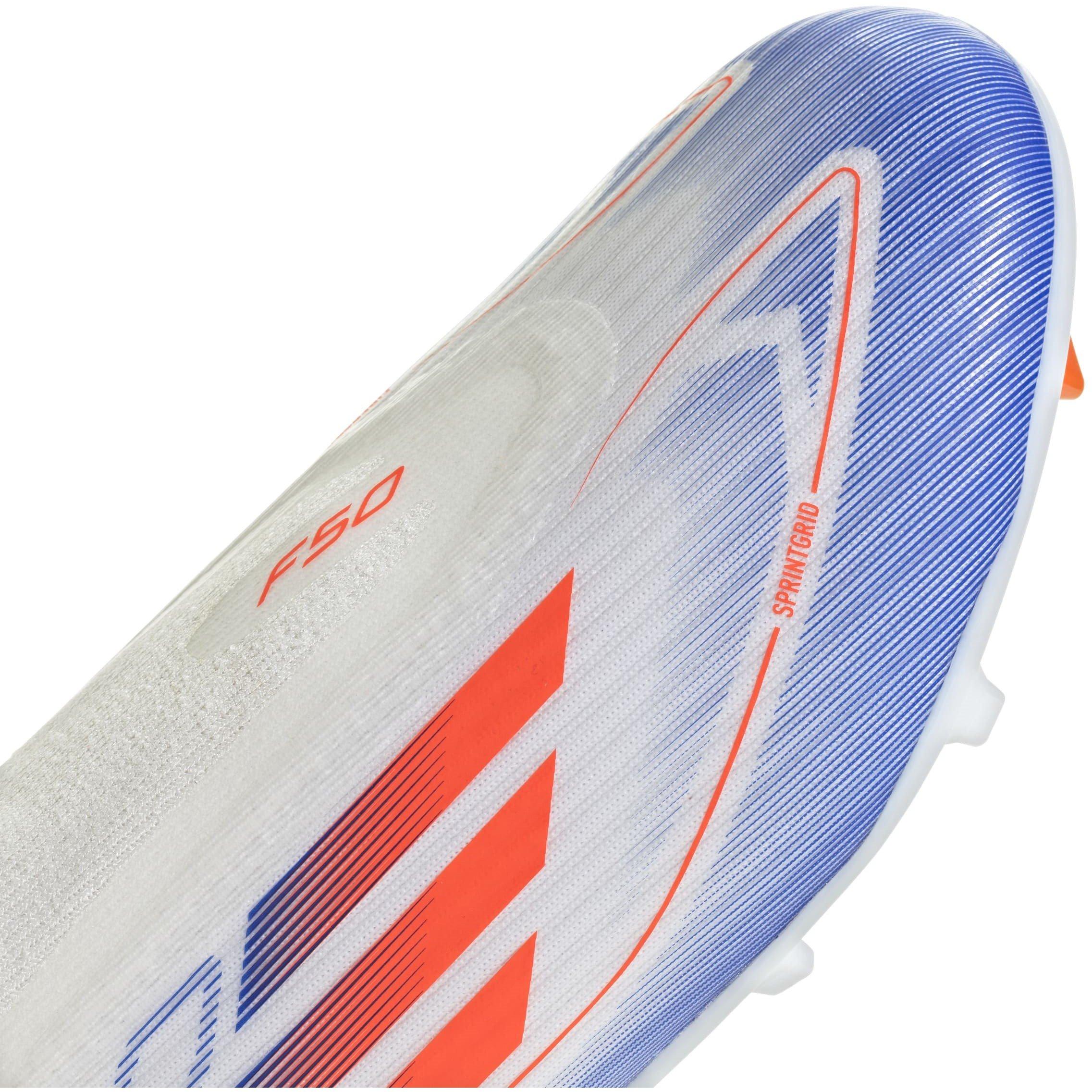 White/Red/Blue - adidas - F50 League Laceless Junior Firm Ground Football Boots - 8