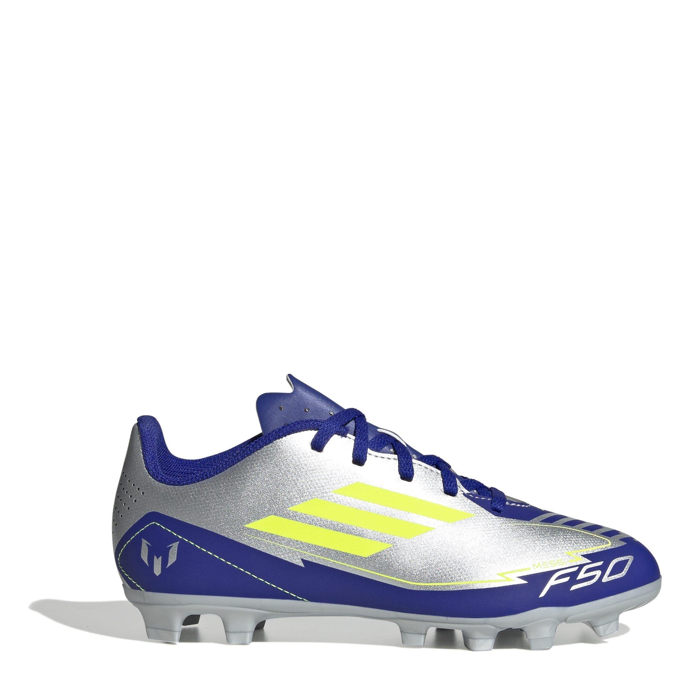 adidas F50 Club Juniors Firm Ground Football Boots - Silver/Blue