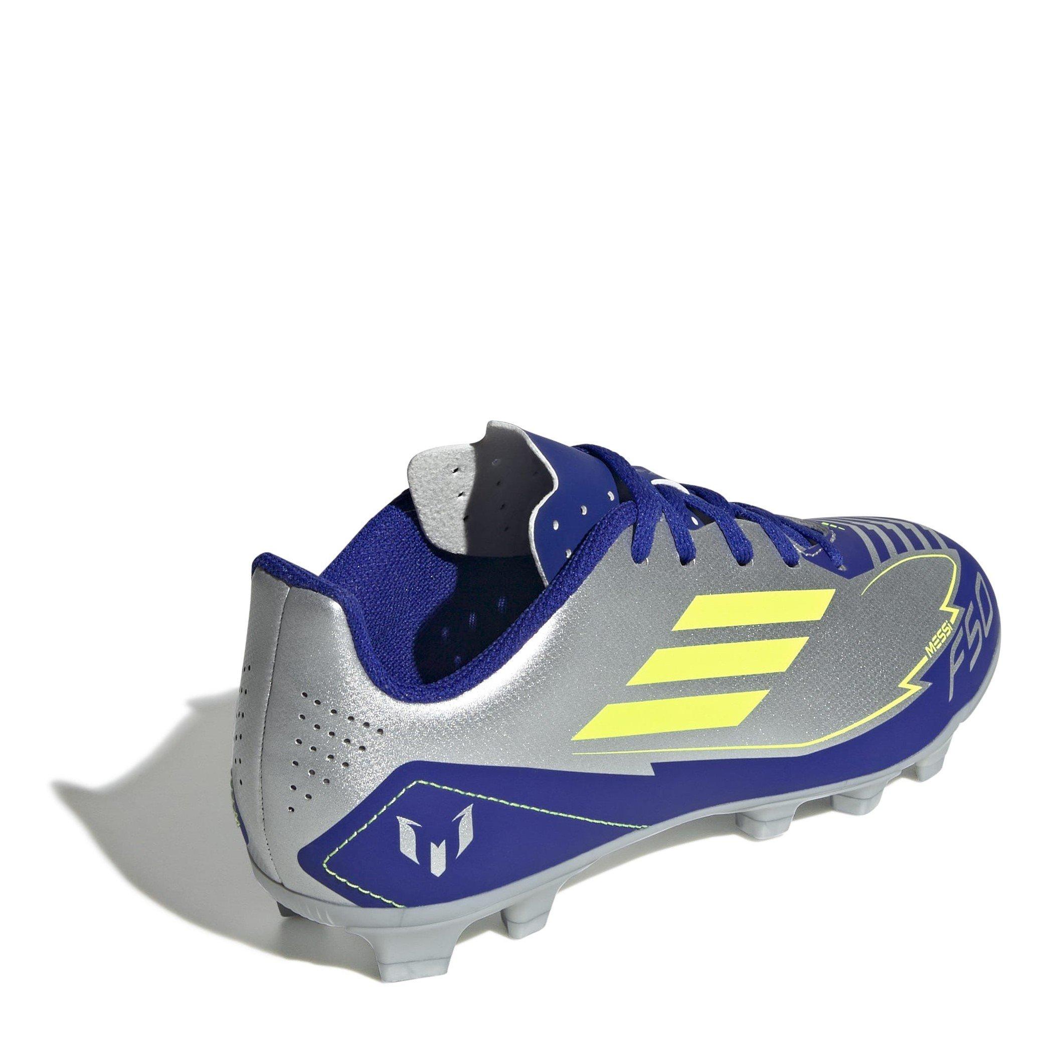 Silver/Blue - adidas - F50 Club Juniors Firm Ground Football Boots - 4