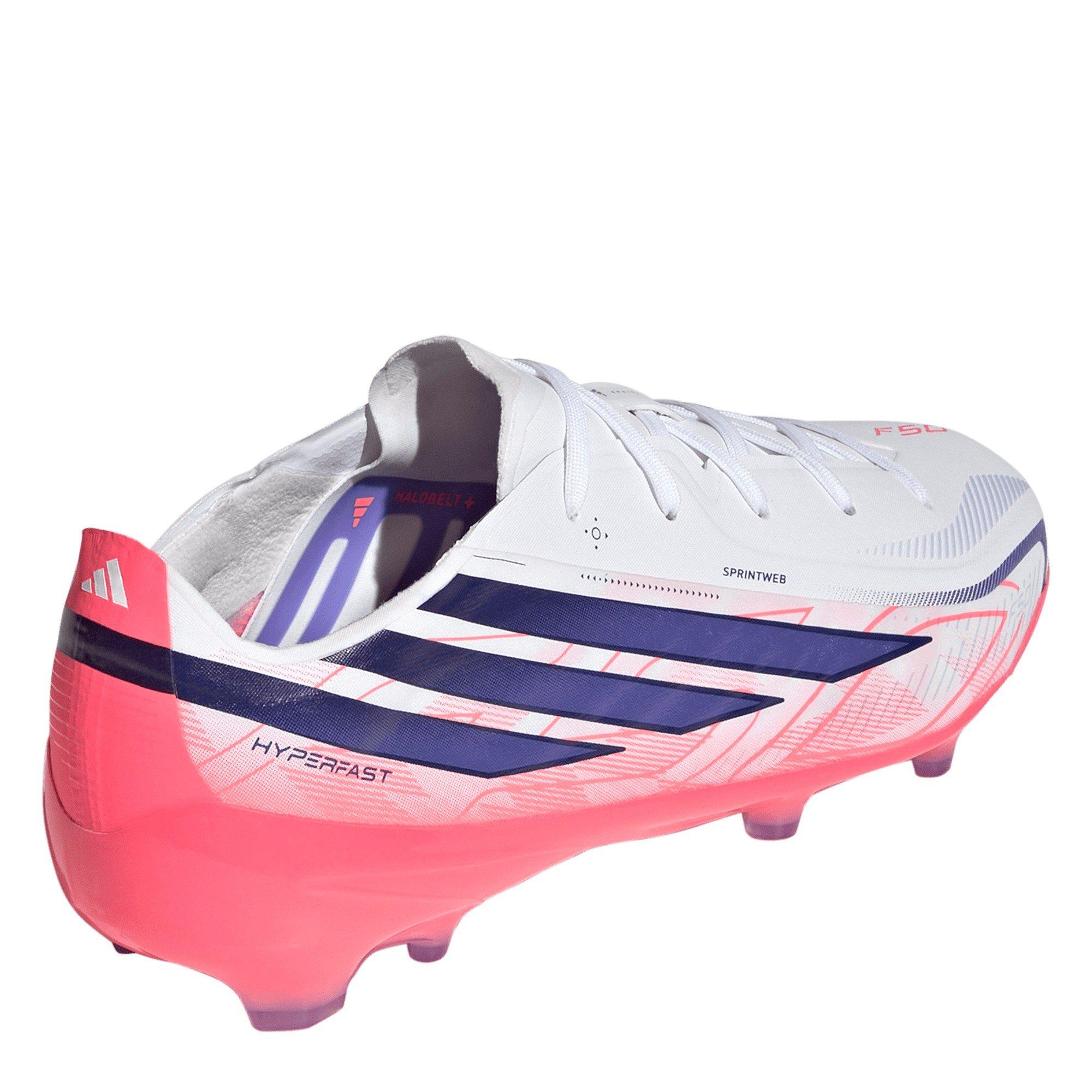 White/Coral - adidas - F50 HYPERFAST ELITE Firm Ground Football Boots Juniors - 4