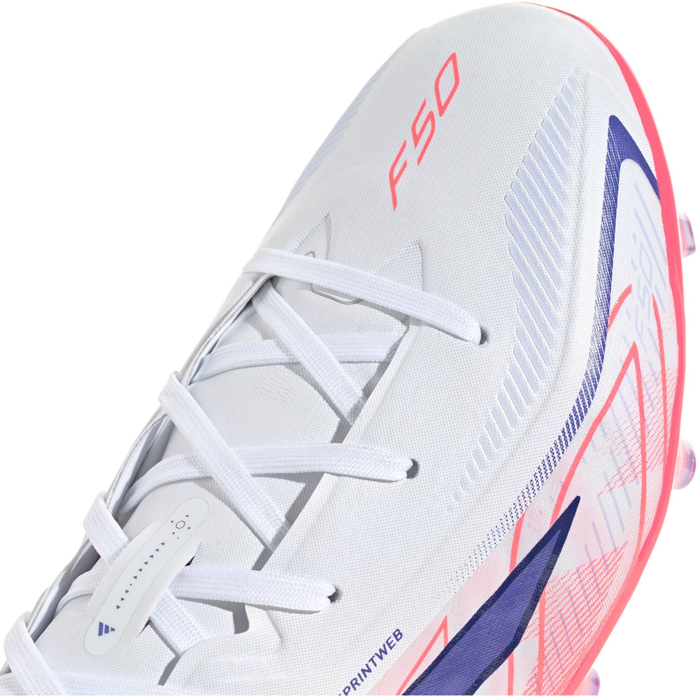 White/Coral - adidas - F50 HYPERFAST ELITE Firm Ground Football Boots Juniors - 6