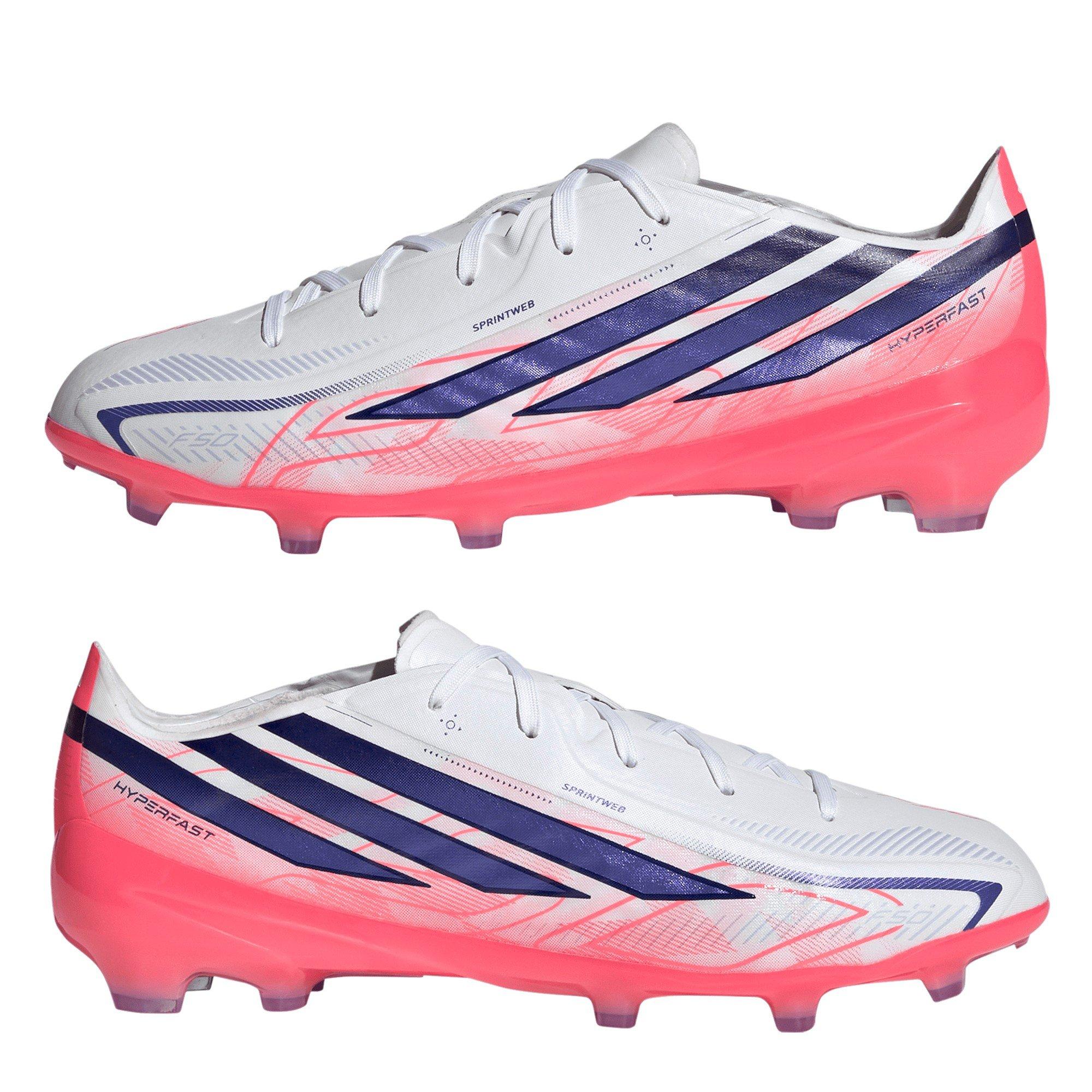 White/Coral - adidas - F50 HYPERFAST ELITE Firm Ground Football Boots Juniors - 8