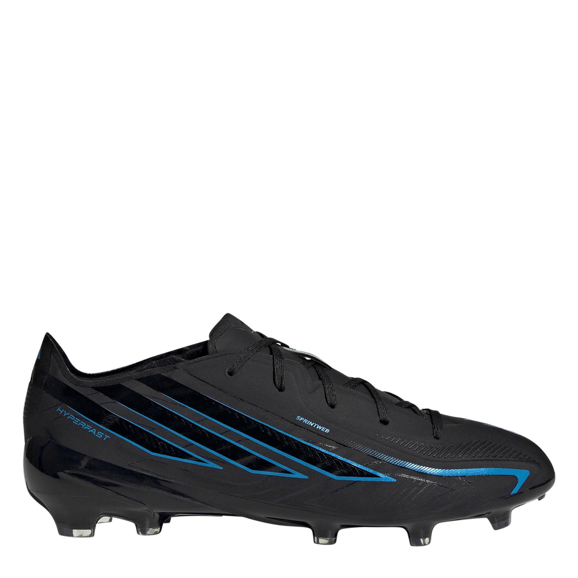 Adidas Boys F50 Hyperfast Elite Firm Ground Football Boots Juniors - Black/Blue - 4 (36.5)