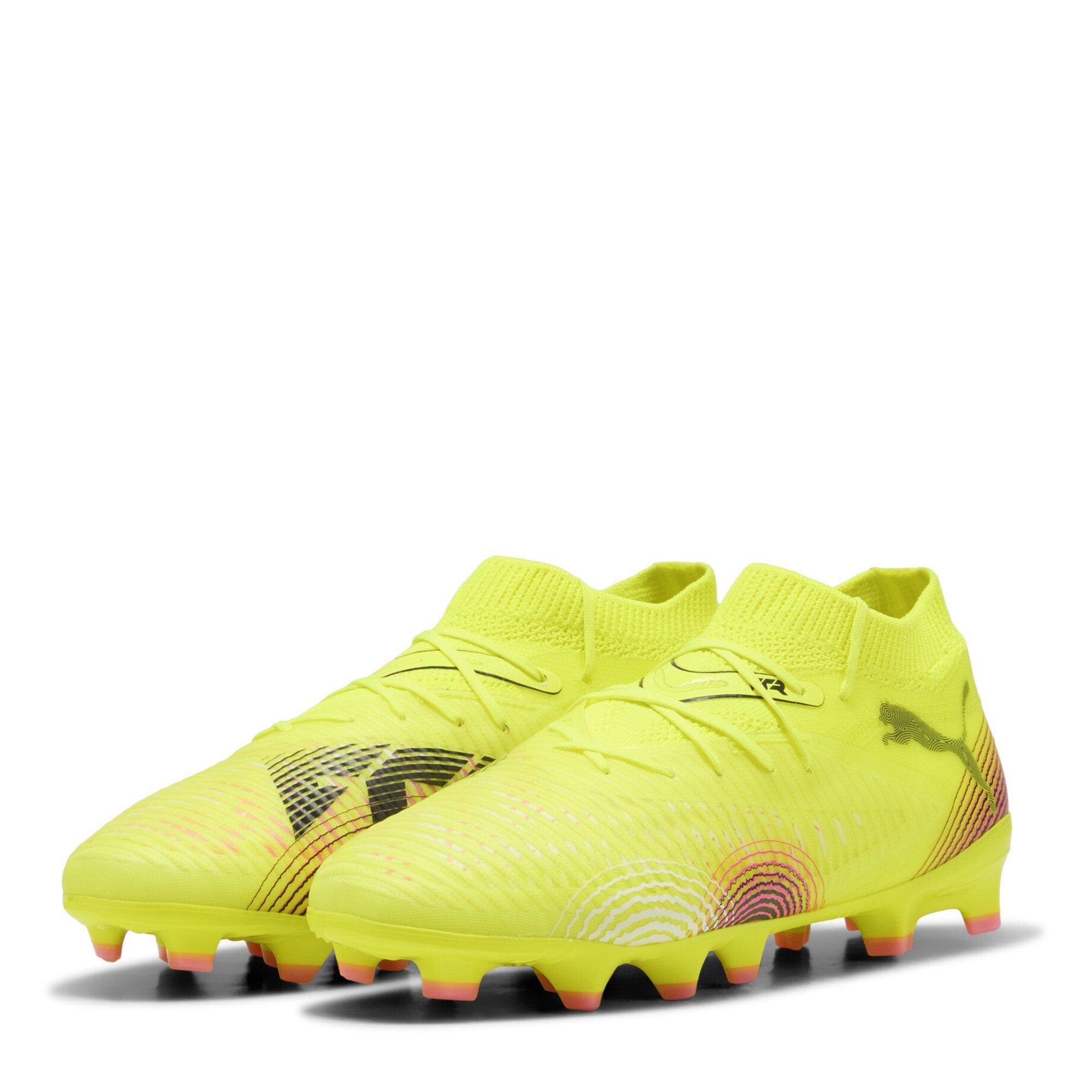 Puma Boys Future 8 Pro Junior Artificial Ground Football Boots - Yellow/Black - 3 (35.5)