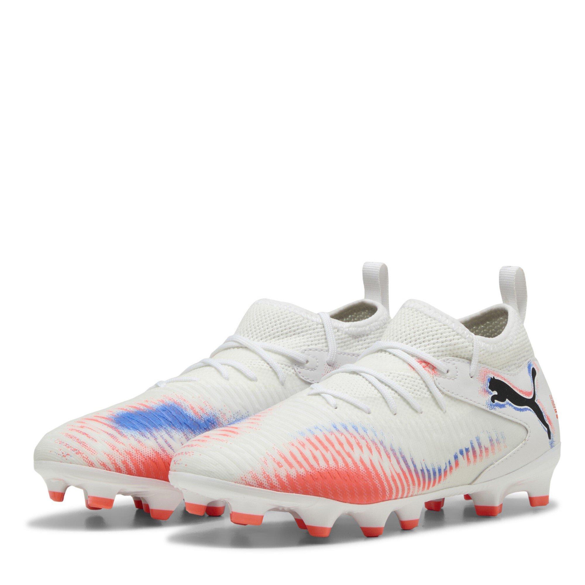 Puma Boys Future 8 Match Artificial Ground Football Boots Juniors - White/Black/Red - 4 (37)
