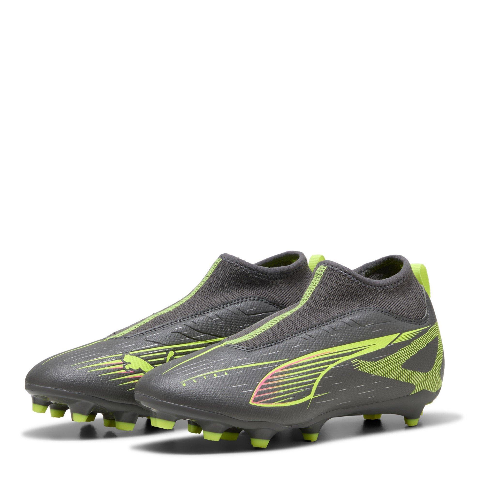 Puma Boys Ultra 5+ Match Firm Ground Football Boots Juniors - Silver/Yellow - 5 (38)