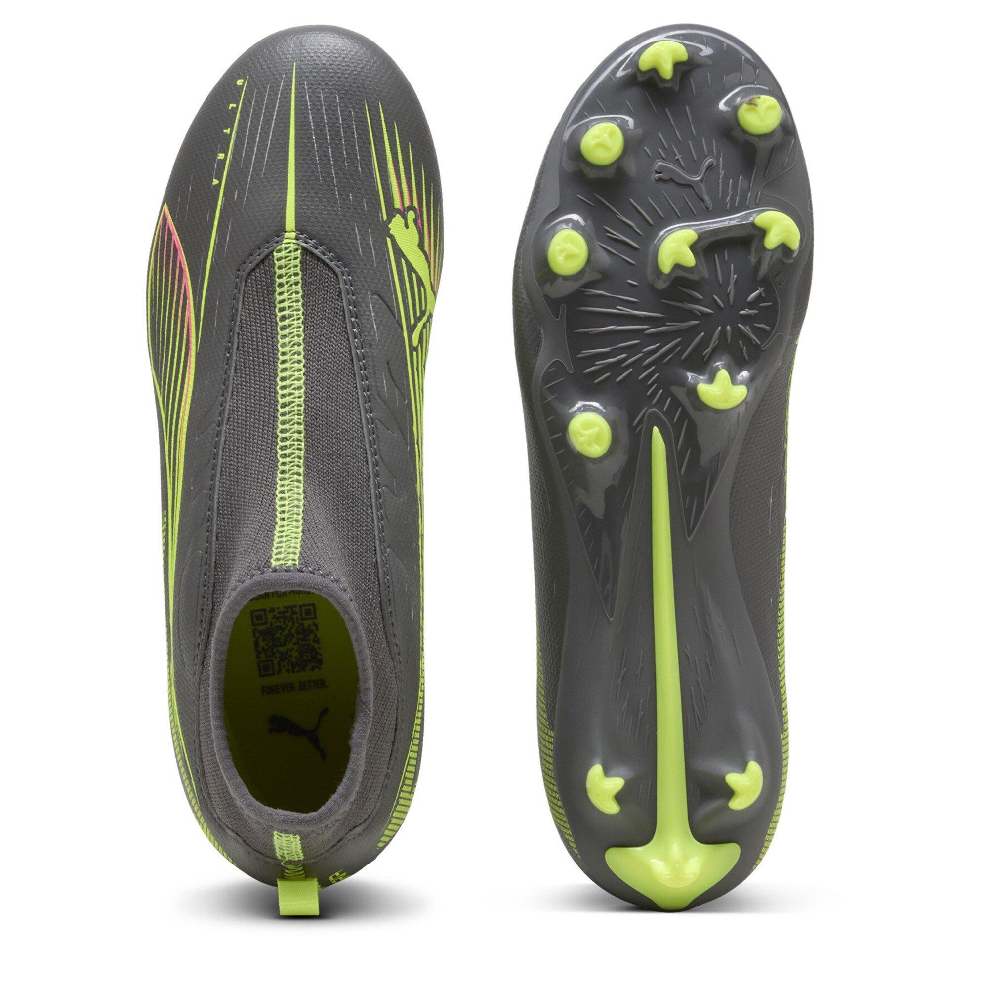 Plata/Amarillo - Puma - Ultra 5+ Match Firm Ground Football Boots Juniors - 3