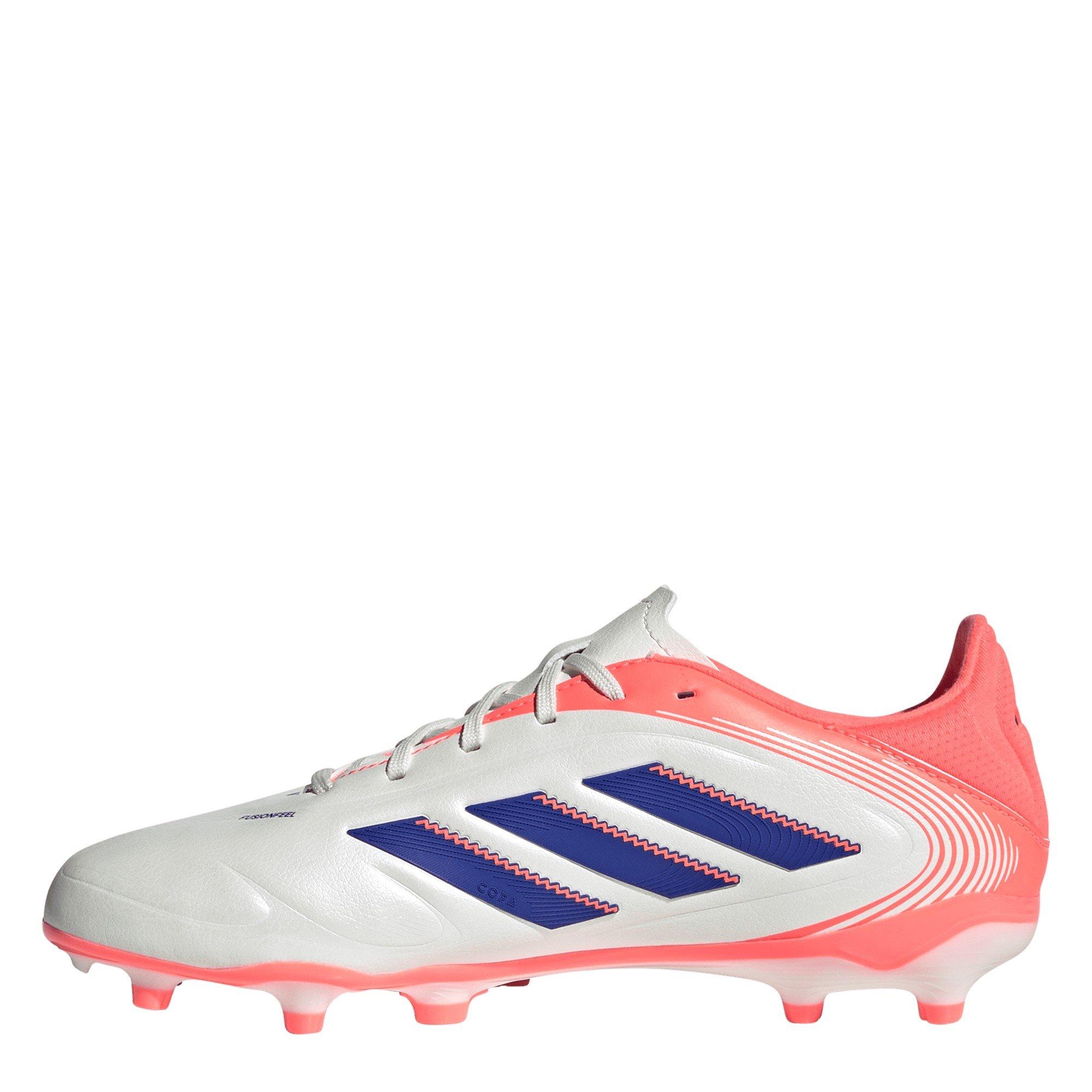 Wht/Blue/Coral - adidas - Copa Pure 3 League Juniors Firm Ground Football Boots - 2