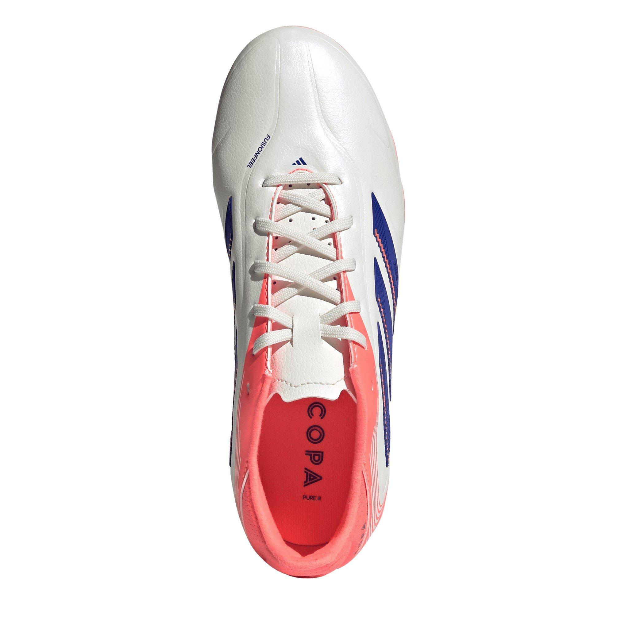 Wht/Blue/Coral - adidas - Copa Pure 3 League Juniors Firm Ground Football Boots - 5