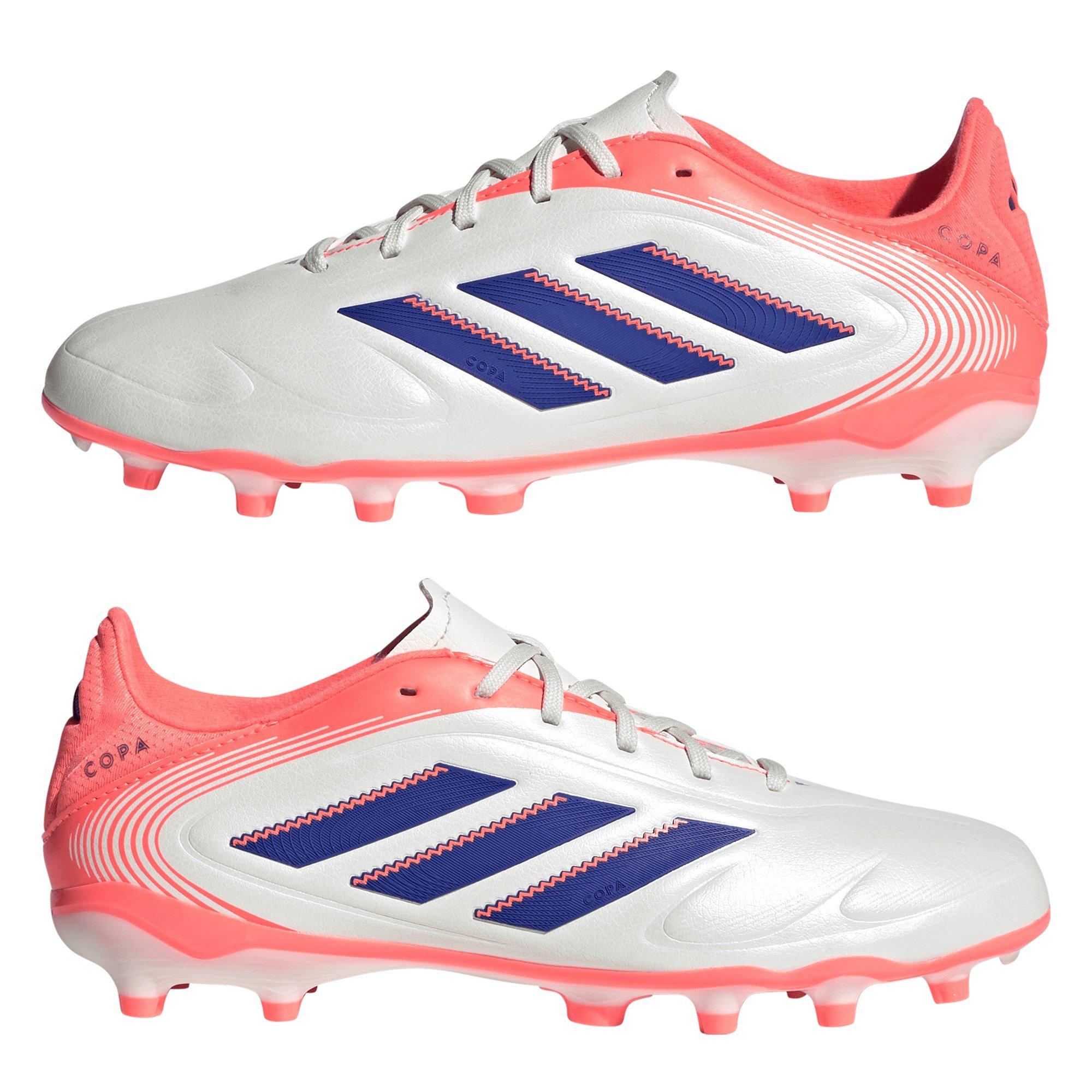 Wht/Blue/Coral - adidas - Copa Pure 3 League Juniors Firm Ground Football Boots - 9