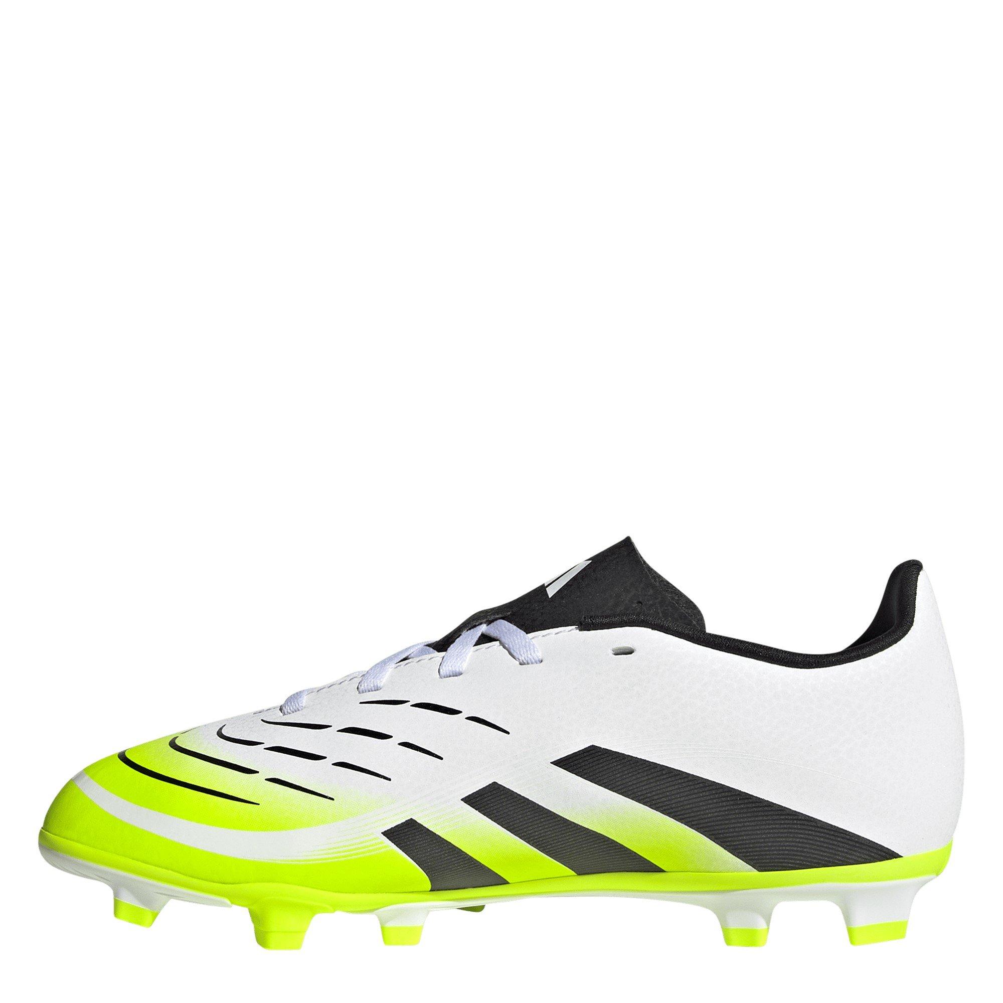 White/Blk/Lemon - adidas - Kids' Pred Club Firm Ground Football Boot - 2