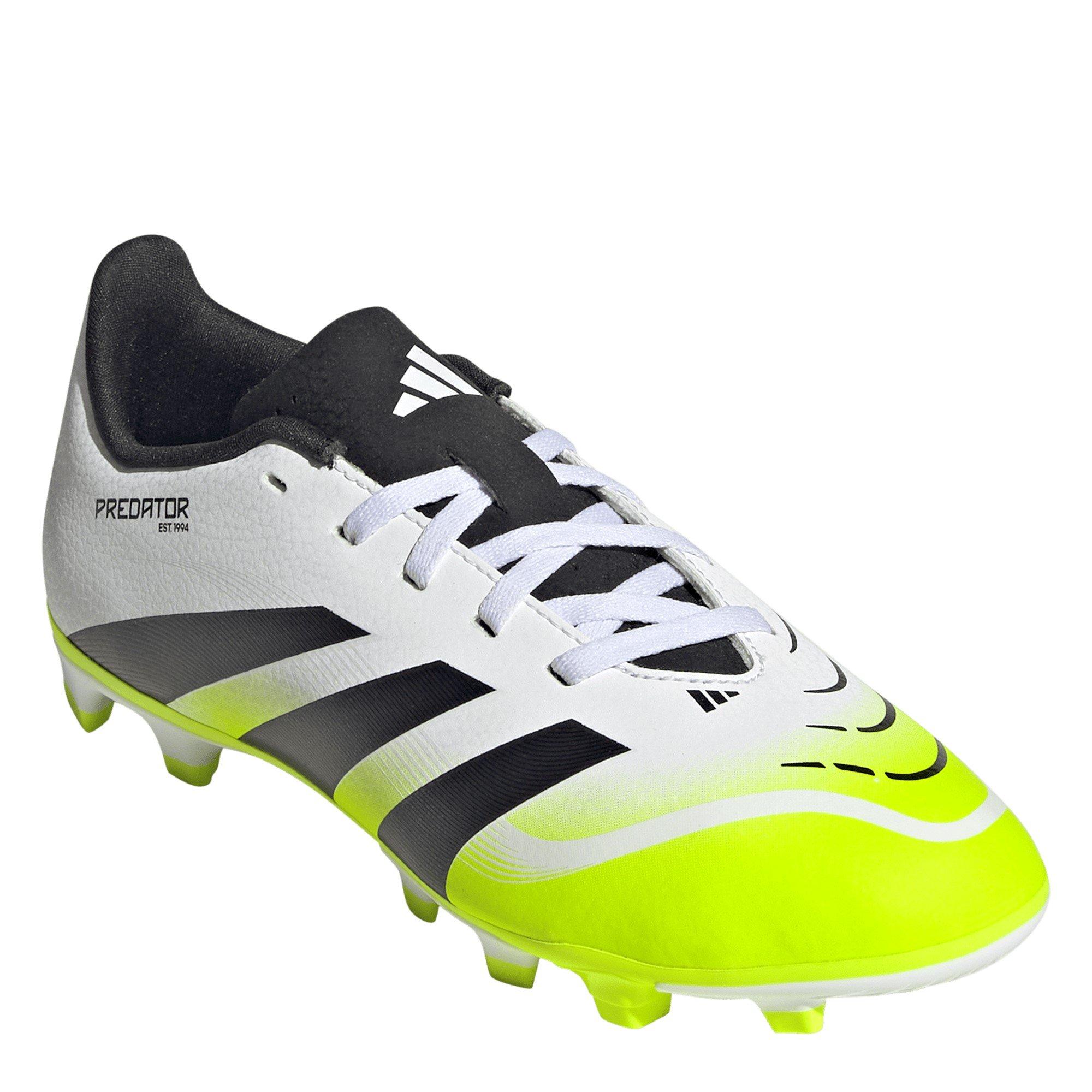 White/Blk/Lemon - adidas - Kids' Pred Club Firm Ground Football Boot - 3