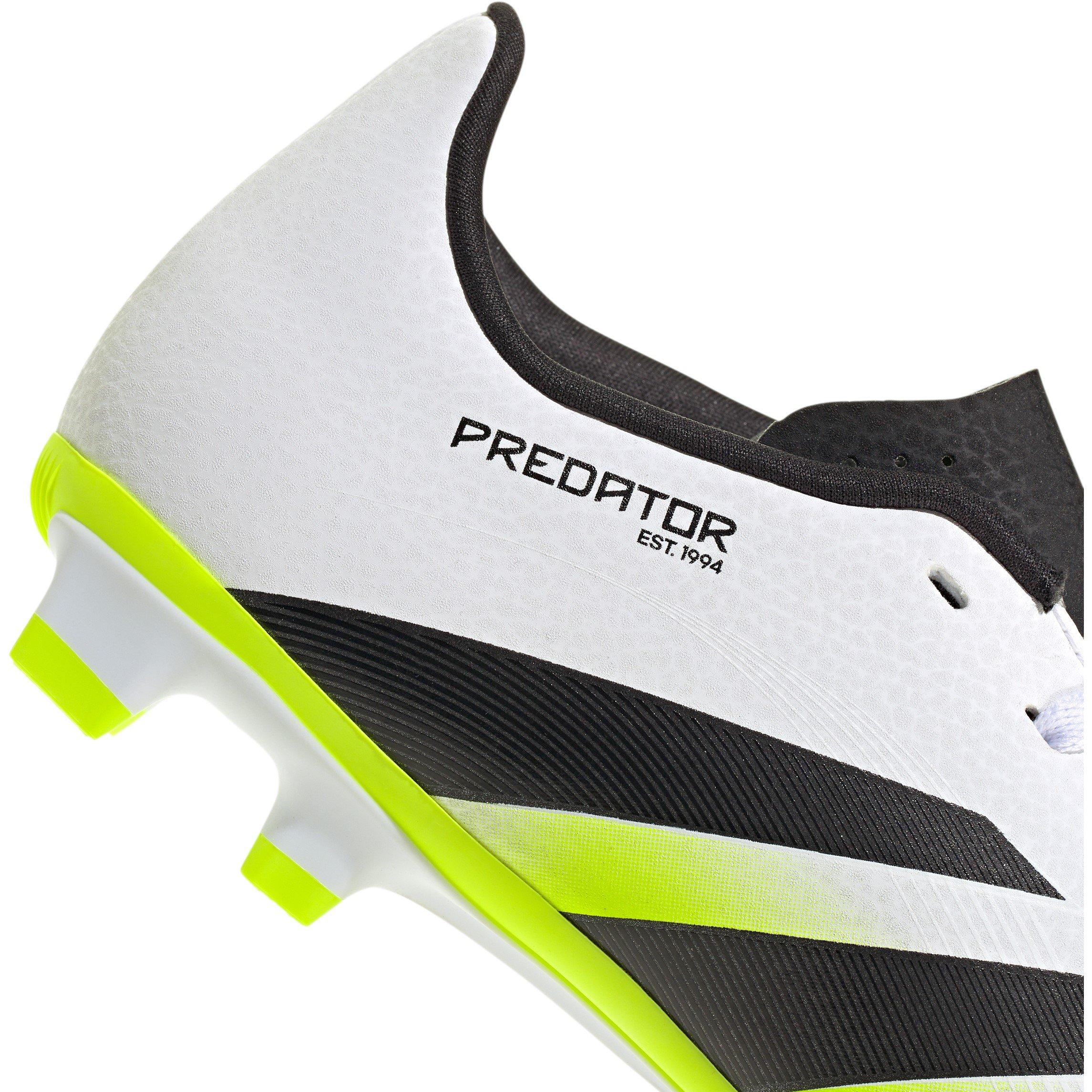 White/Blk/Lemon - adidas - Kids' Pred Club Firm Ground Football Boot - 7