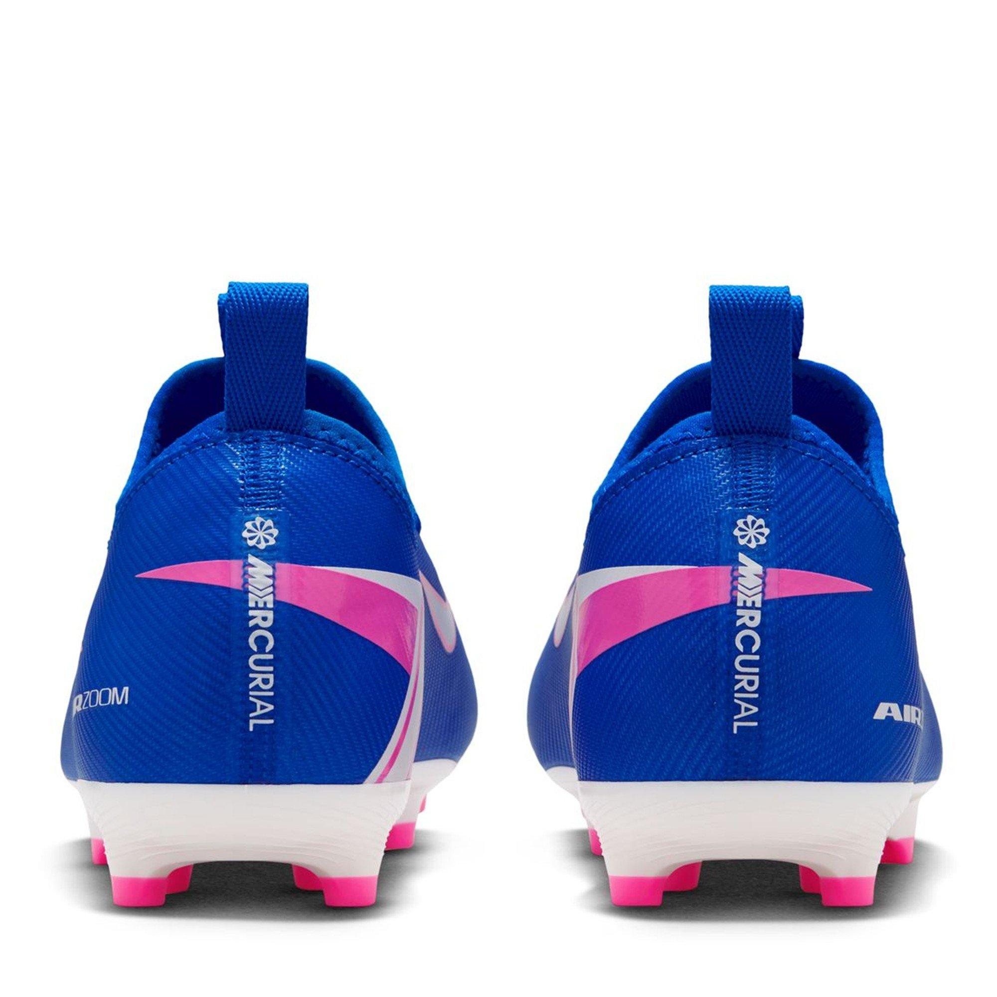 Blue/Wht/Pink - Nike - Zoom Mercurial Vapor 16 Juniors Firm Ground Football Boots - 5