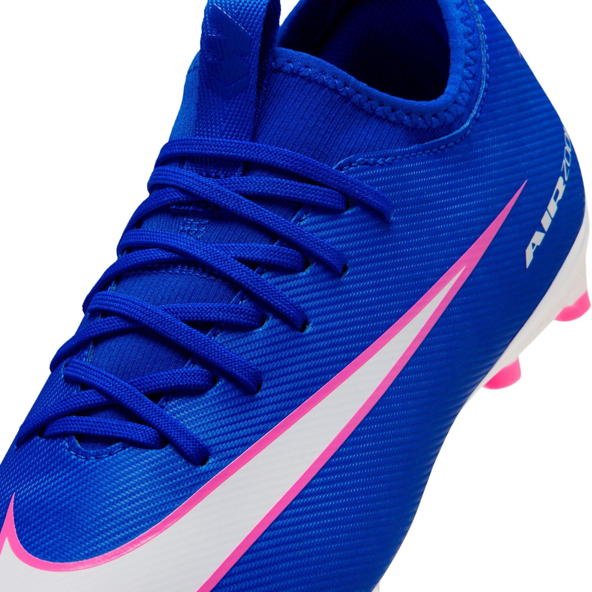 Blue/Wht/Pink - Nike - Zoom Mercurial Vapor 16 Juniors Firm Ground Football Boots - 7