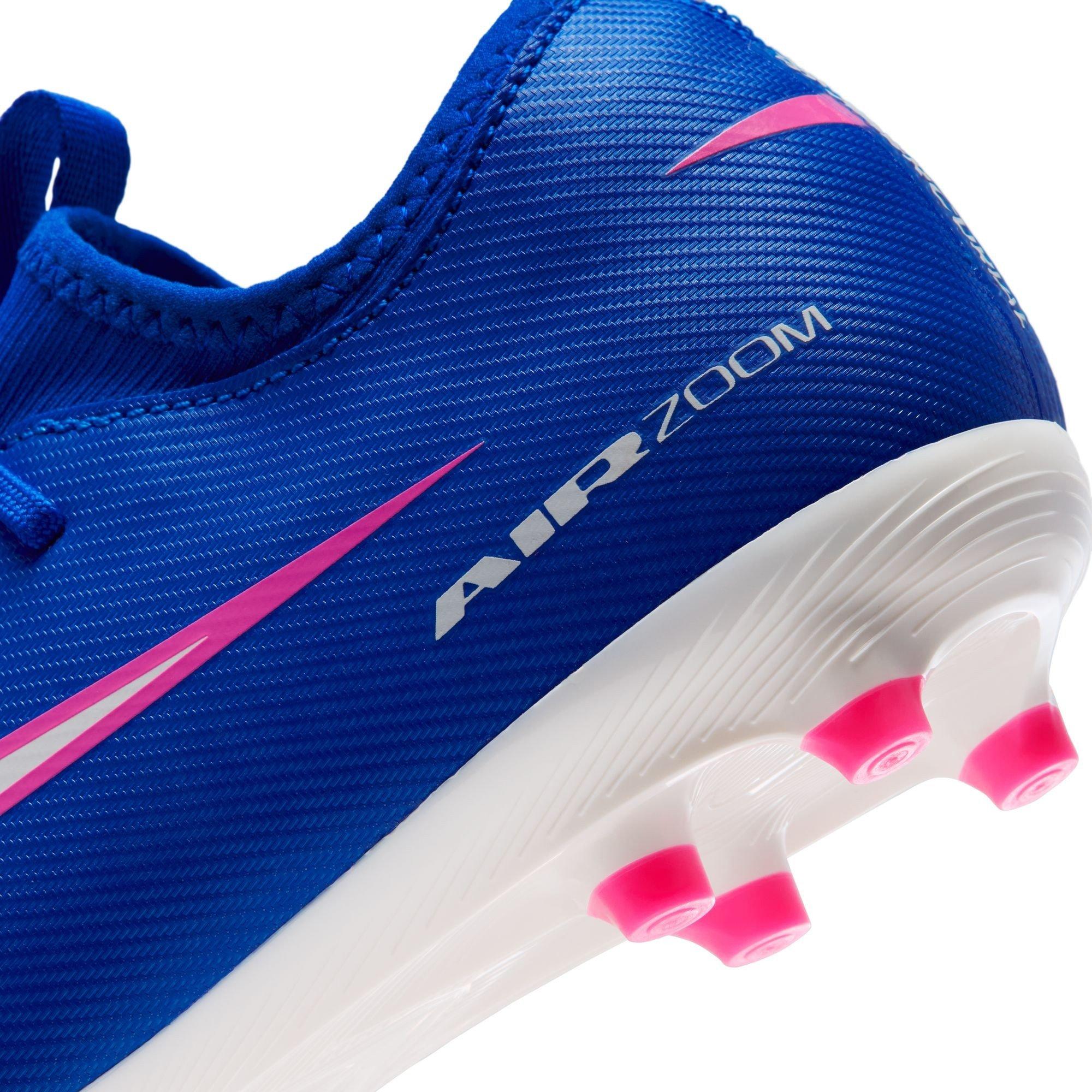Blue/Wht/Pink - Nike - Zoom Mercurial Vapor 16 Juniors Firm Ground Football Boots - 8