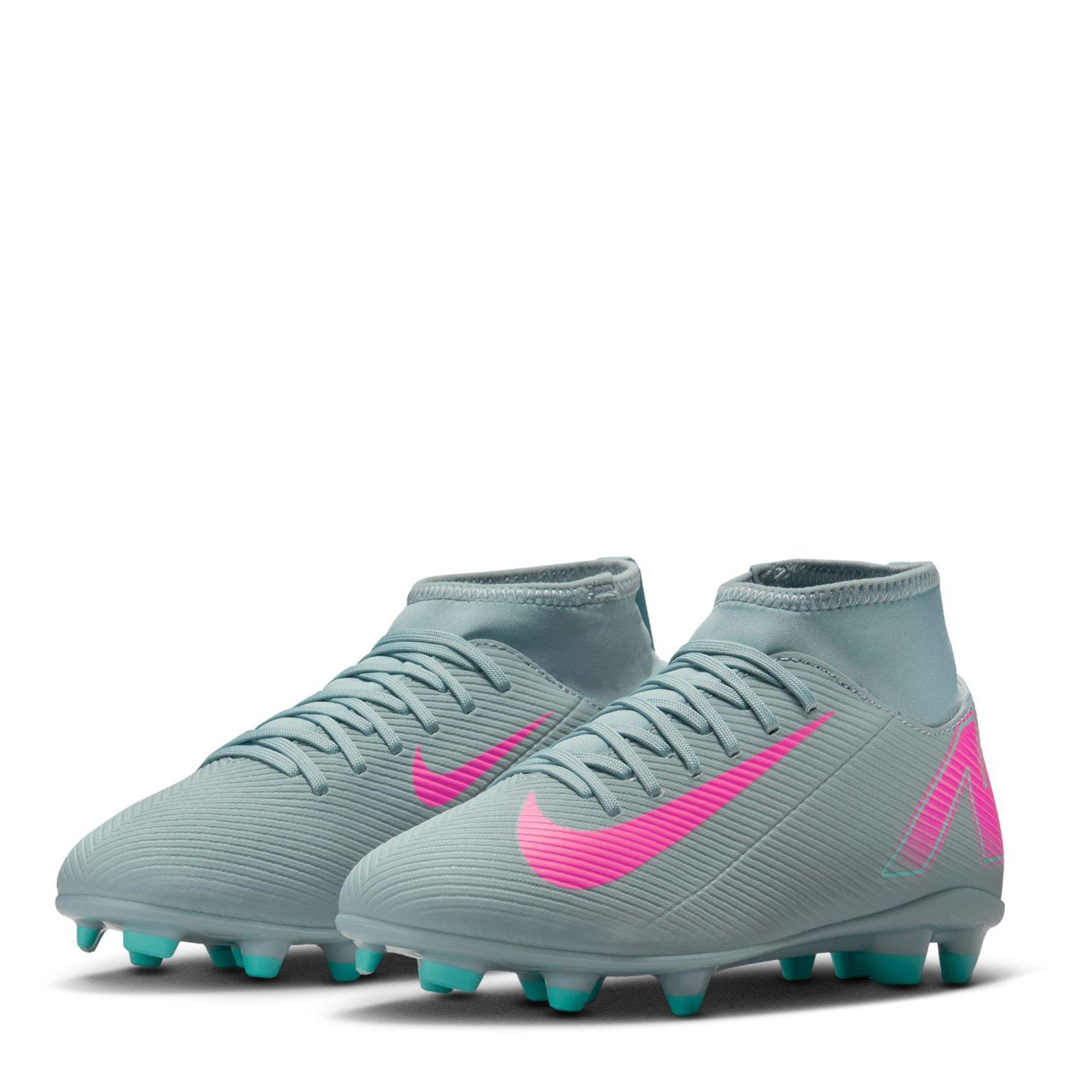 Gris/Rosa - Nike - Mercurial Superfly 10 Junior Firm Ground Football Boots - 4