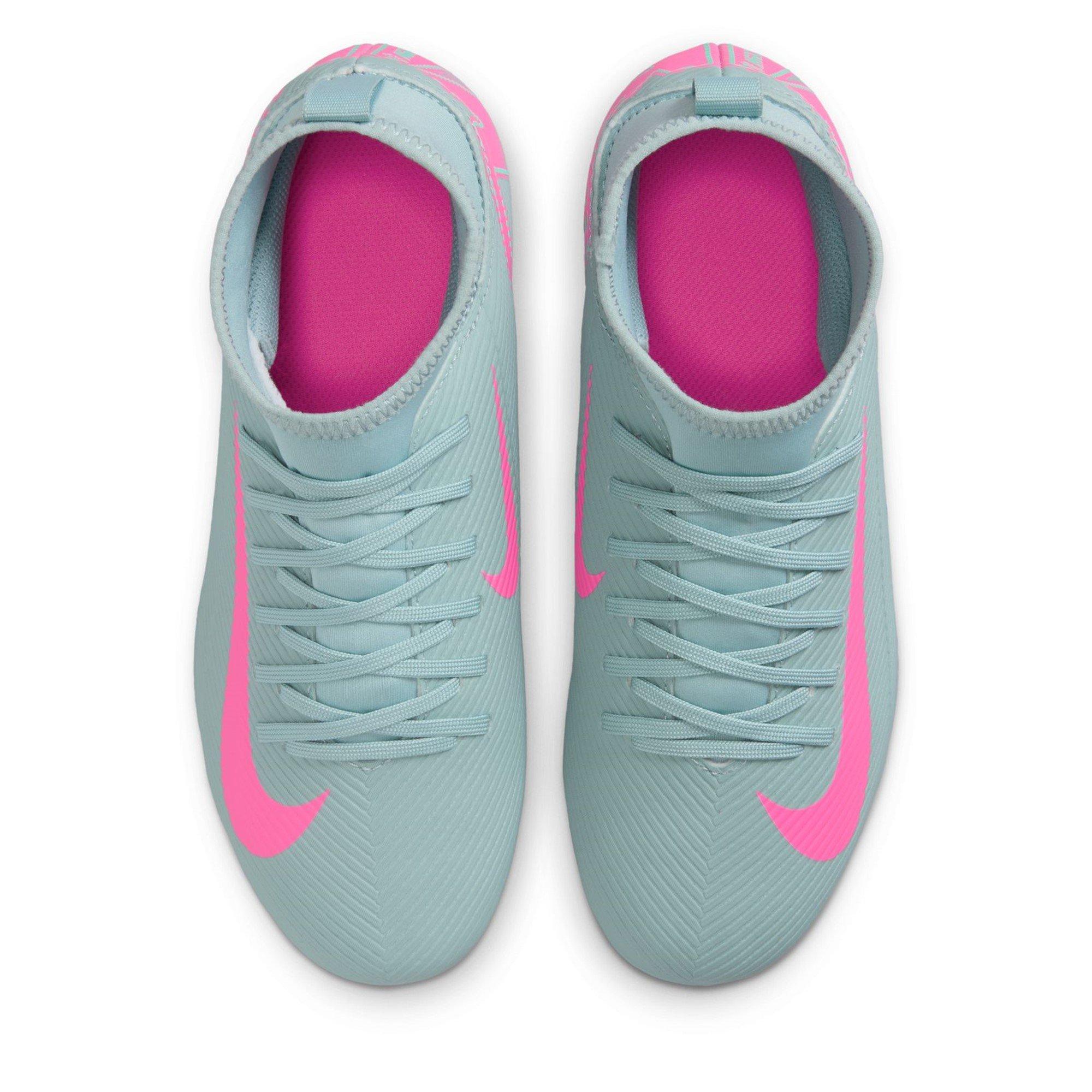 Gris/Rosa - Nike - Mercurial Superfly 10 Junior Firm Ground Football Boots - 6