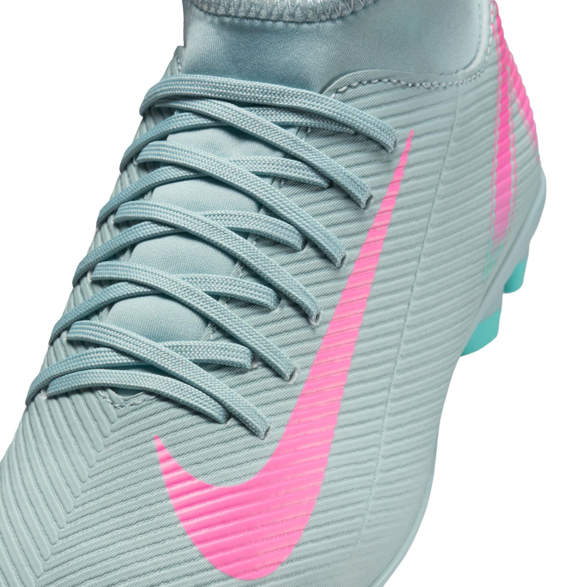 Gris/Rosa - Nike - Mercurial Superfly 10 Junior Firm Ground Football Boots - 7