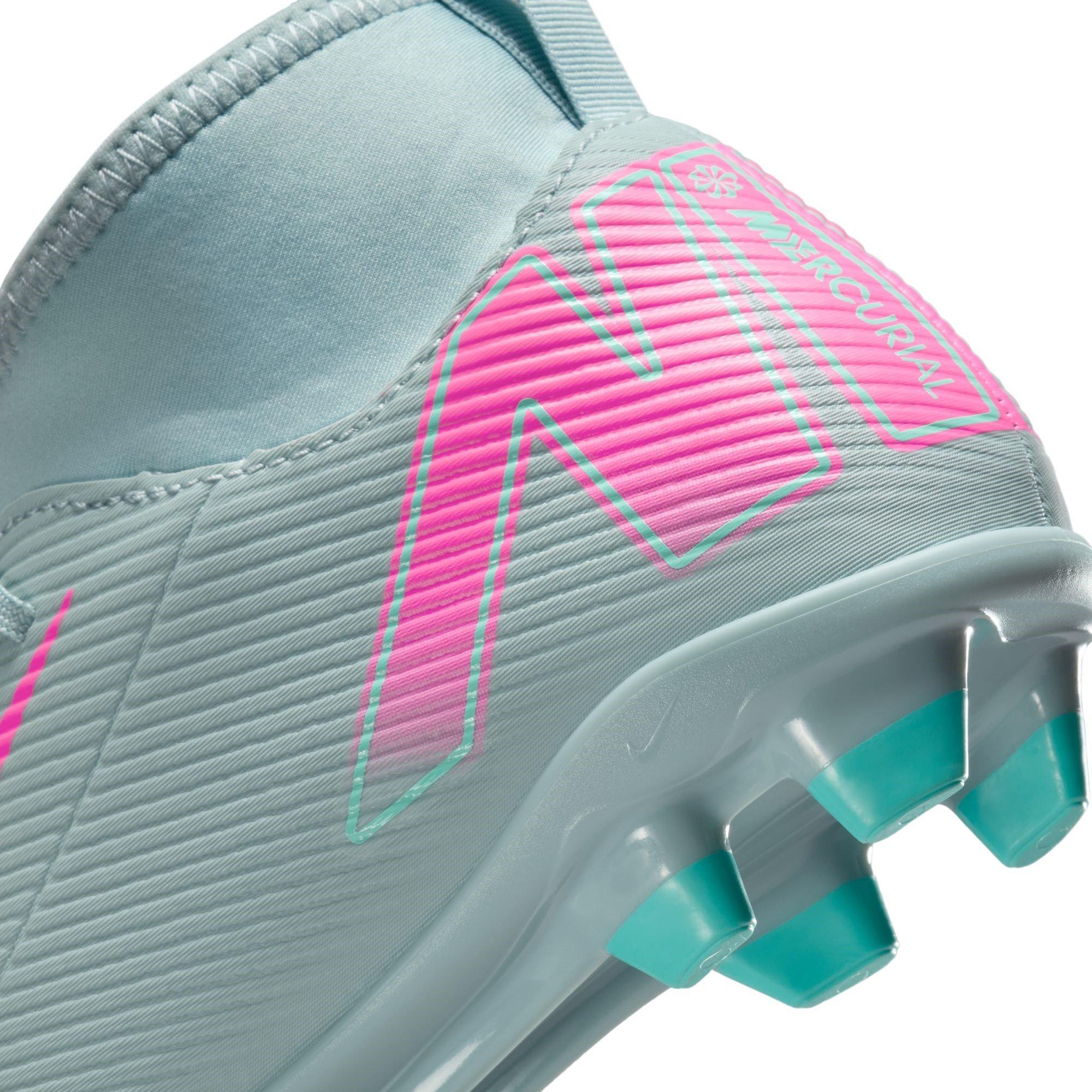 Gris/Rosa - Nike - Mercurial Superfly 10 Junior Firm Ground Football Boots - 8