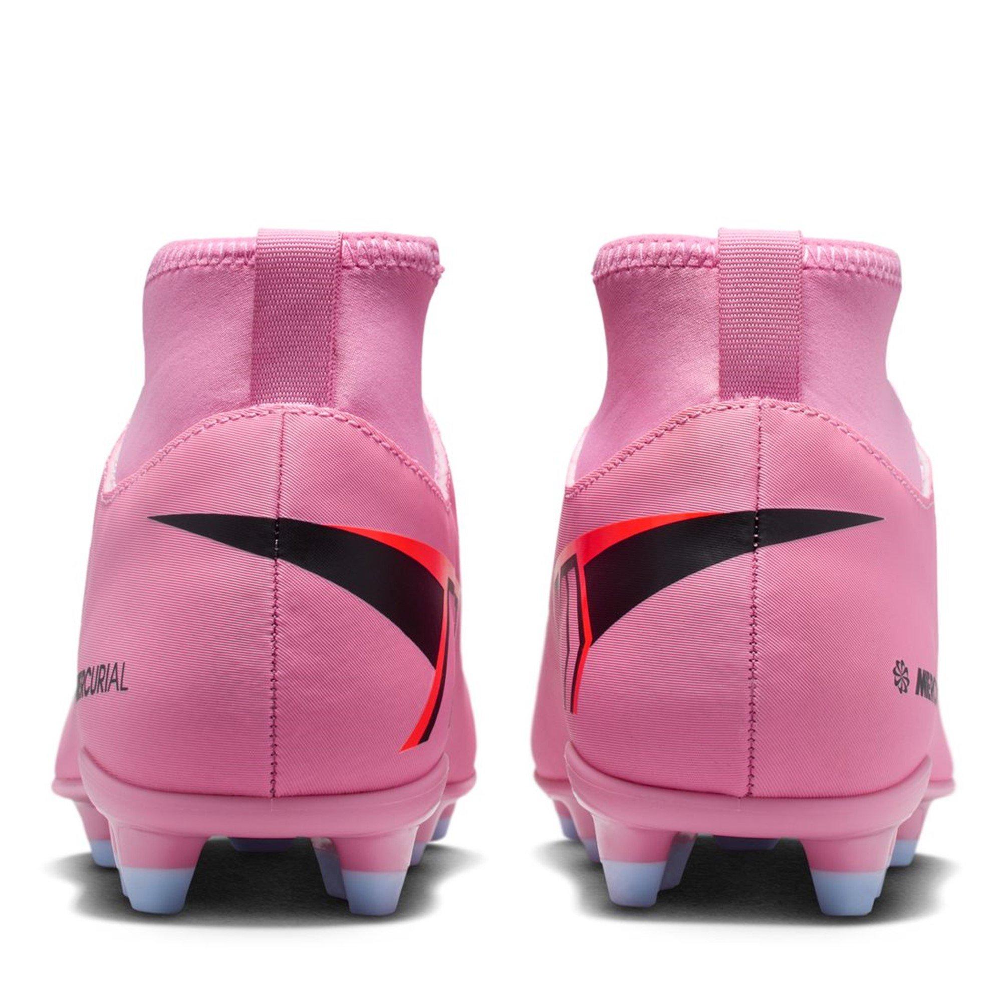 Roze/Zwart - Nike - Mercurial Superfly 10 Junior Firm Ground Football Boots - 5
