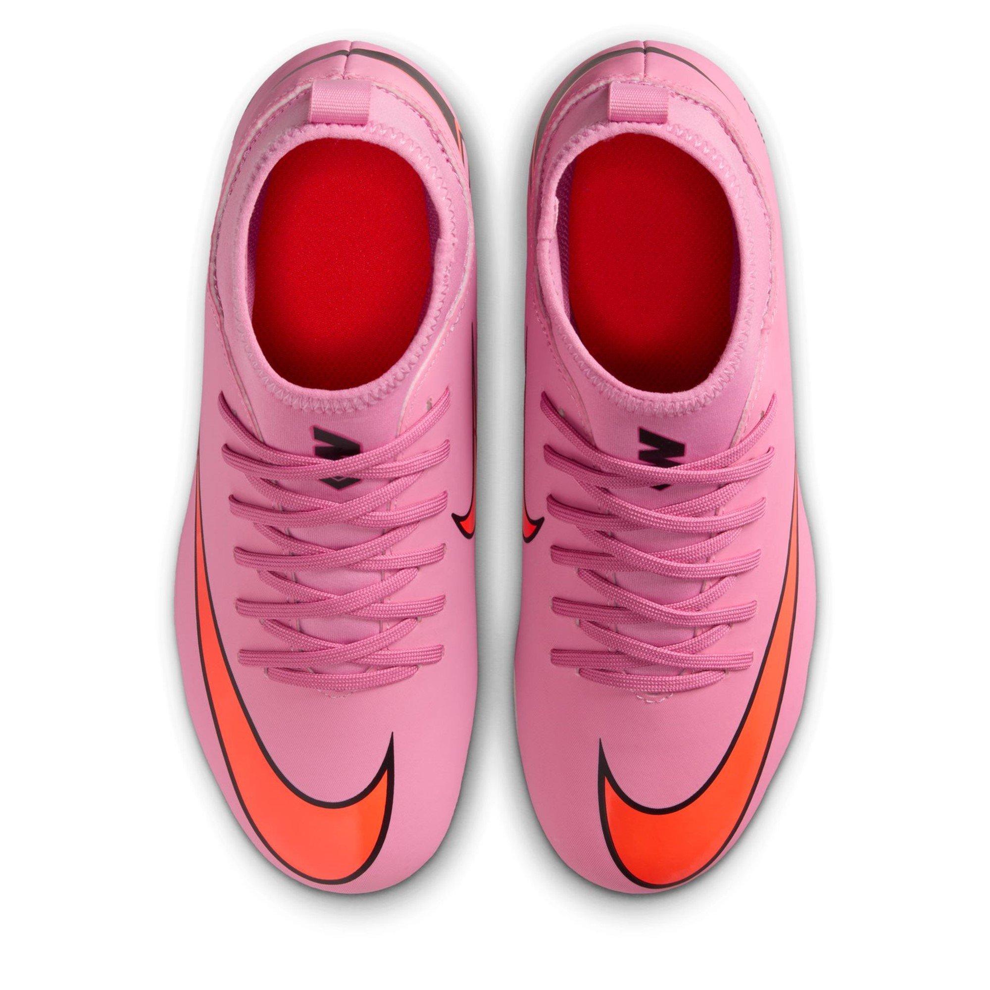 Roze/Zwart - Nike - Mercurial Superfly 10 Junior Firm Ground Football Boots - 6