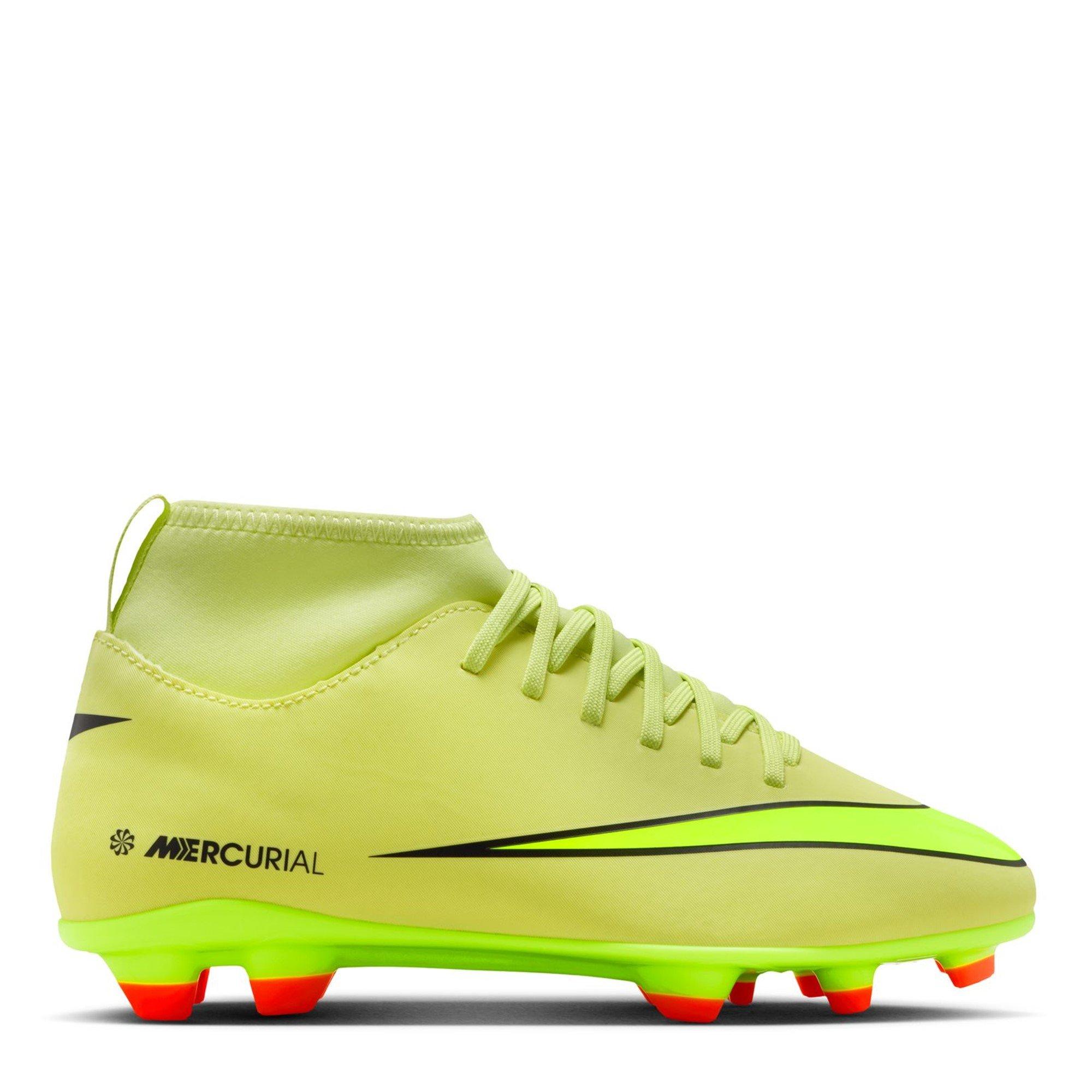 Nike Boys Mercurial Superfly 10 Junior Firm Ground Football Boots - Volt/Crimson - 1 (33)