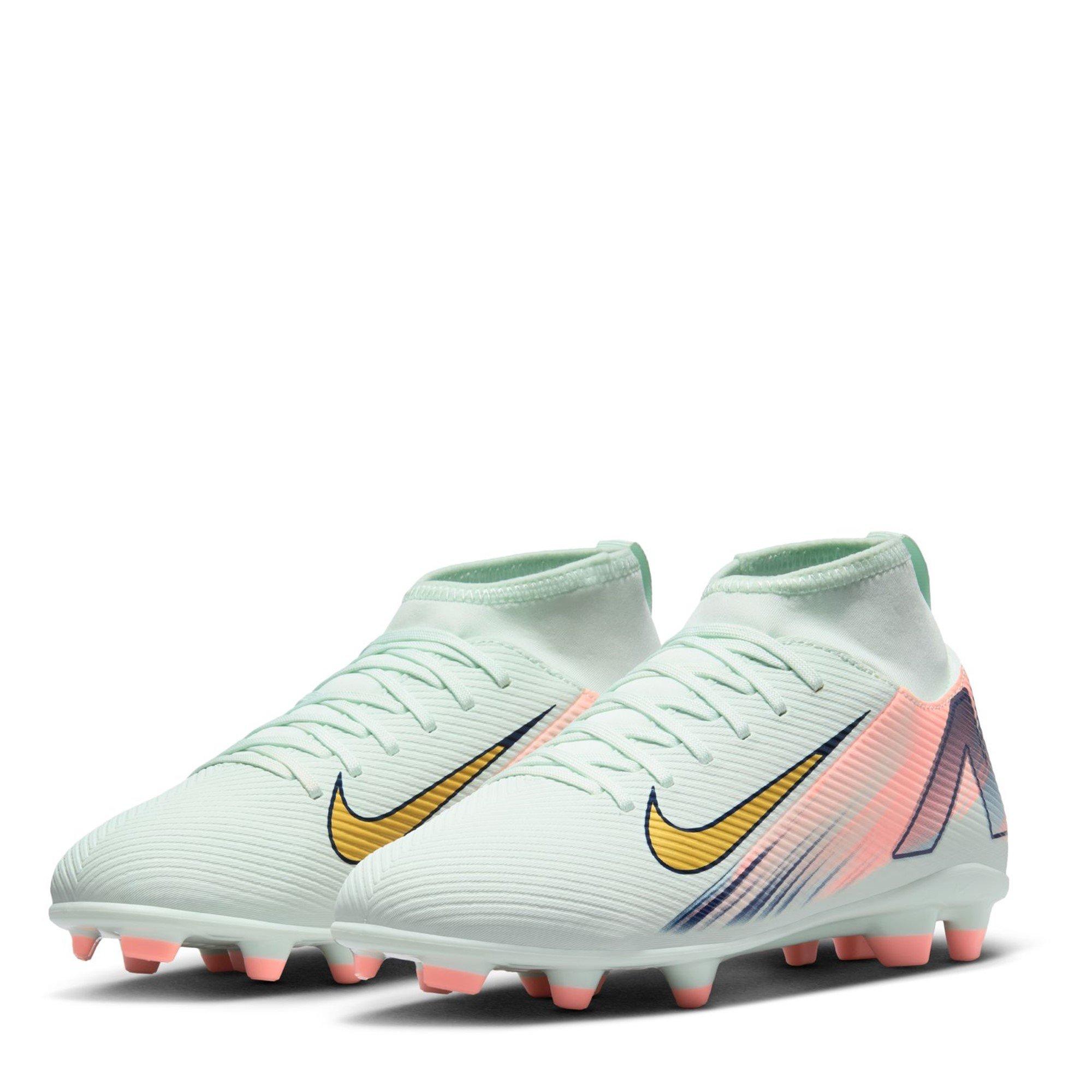Green/White - Nike - Mercurial Superfly 10 Junior Firm Ground Football Boots - 4