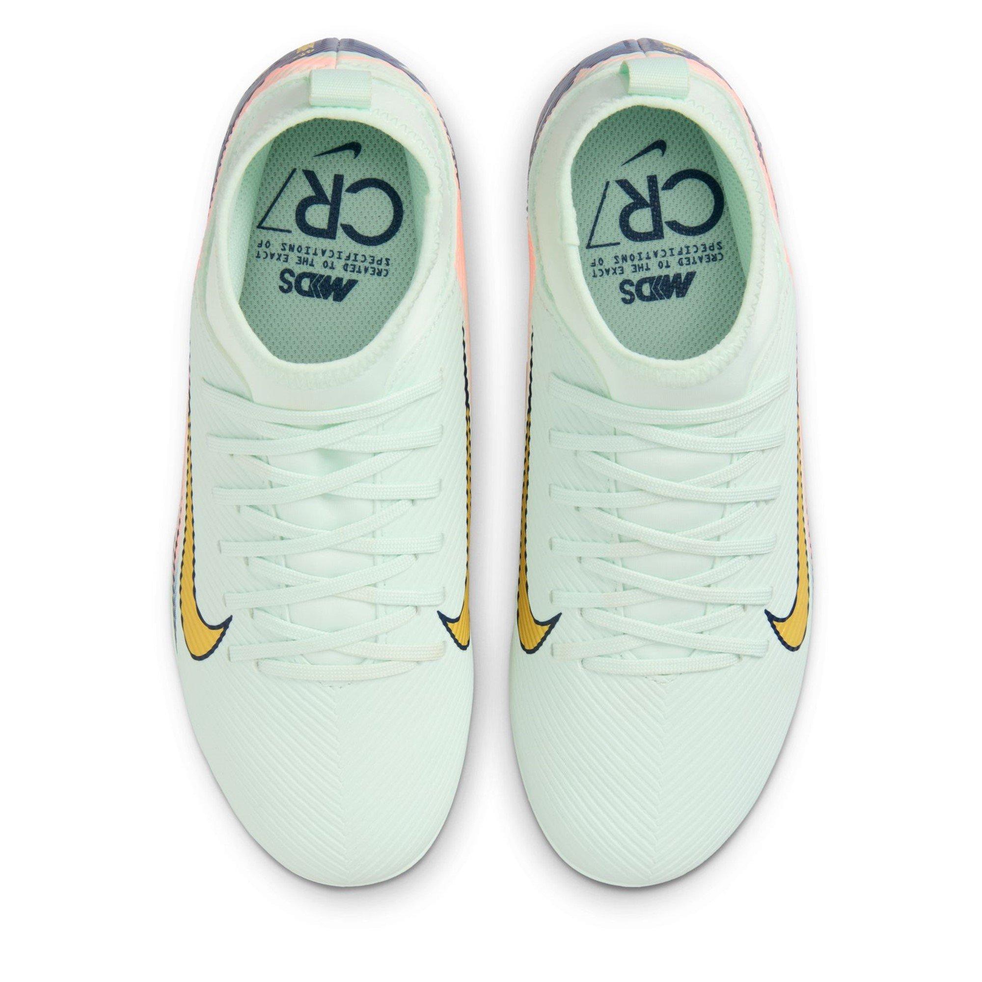 Green/White - Nike - Mercurial Superfly 10 Junior Firm Ground Football Boots - 6