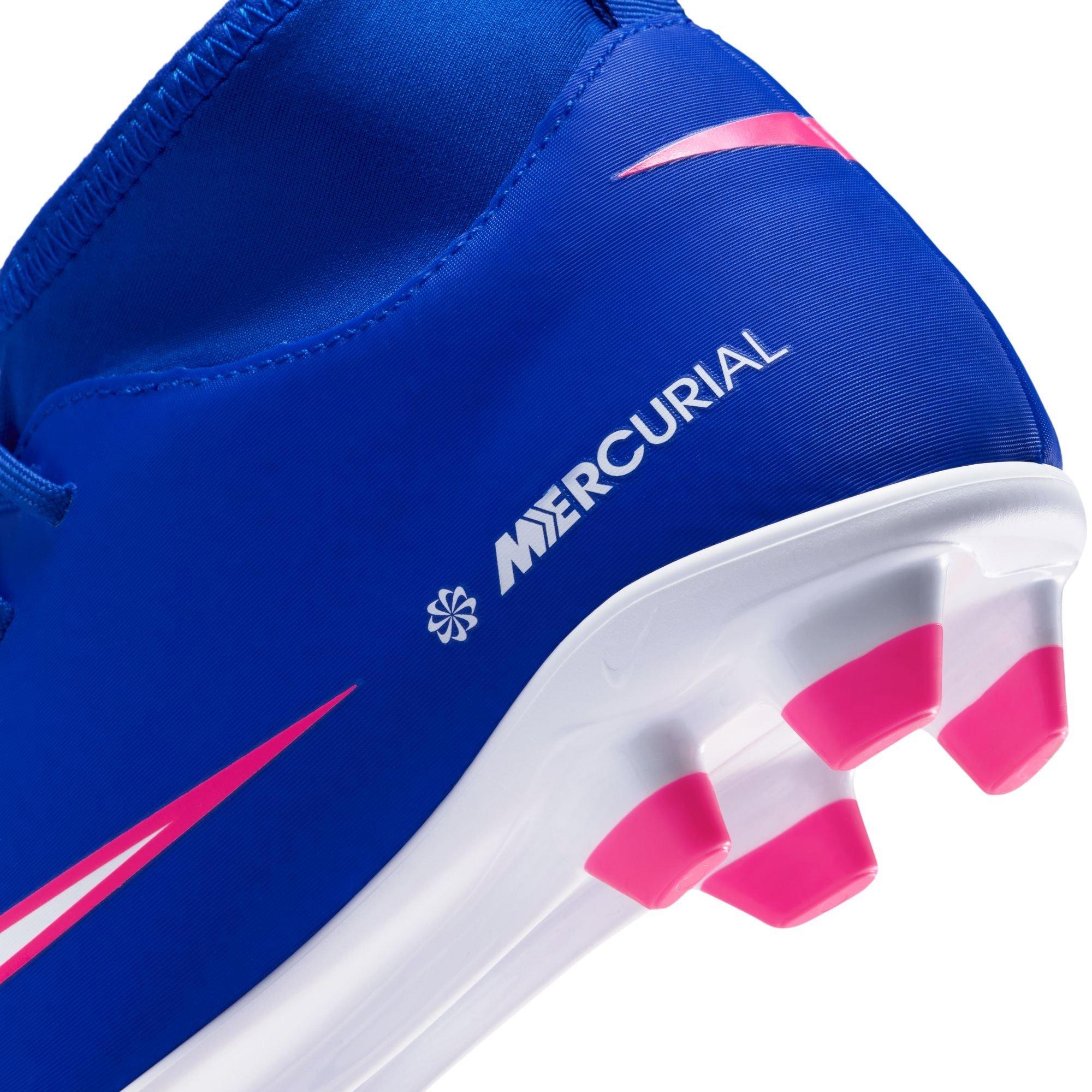 Azul/Blanco/Rosa - Nike - Mercurial Superfly 10 Junior Firm Ground Football Boots - 8