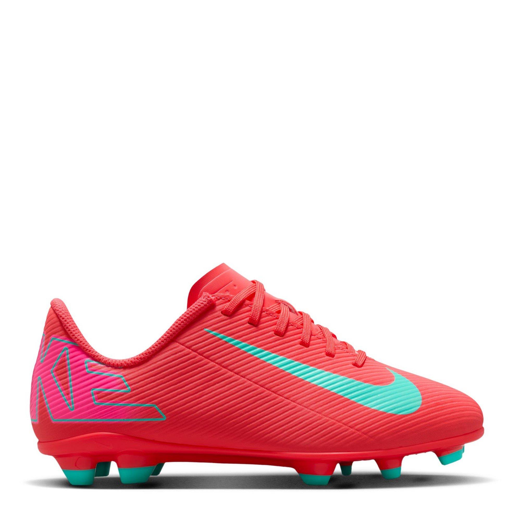 Nike Boys Mercurial Vapor 16 Club Juniors Firm Ground Football Boots - Red/Green - 2 (34)