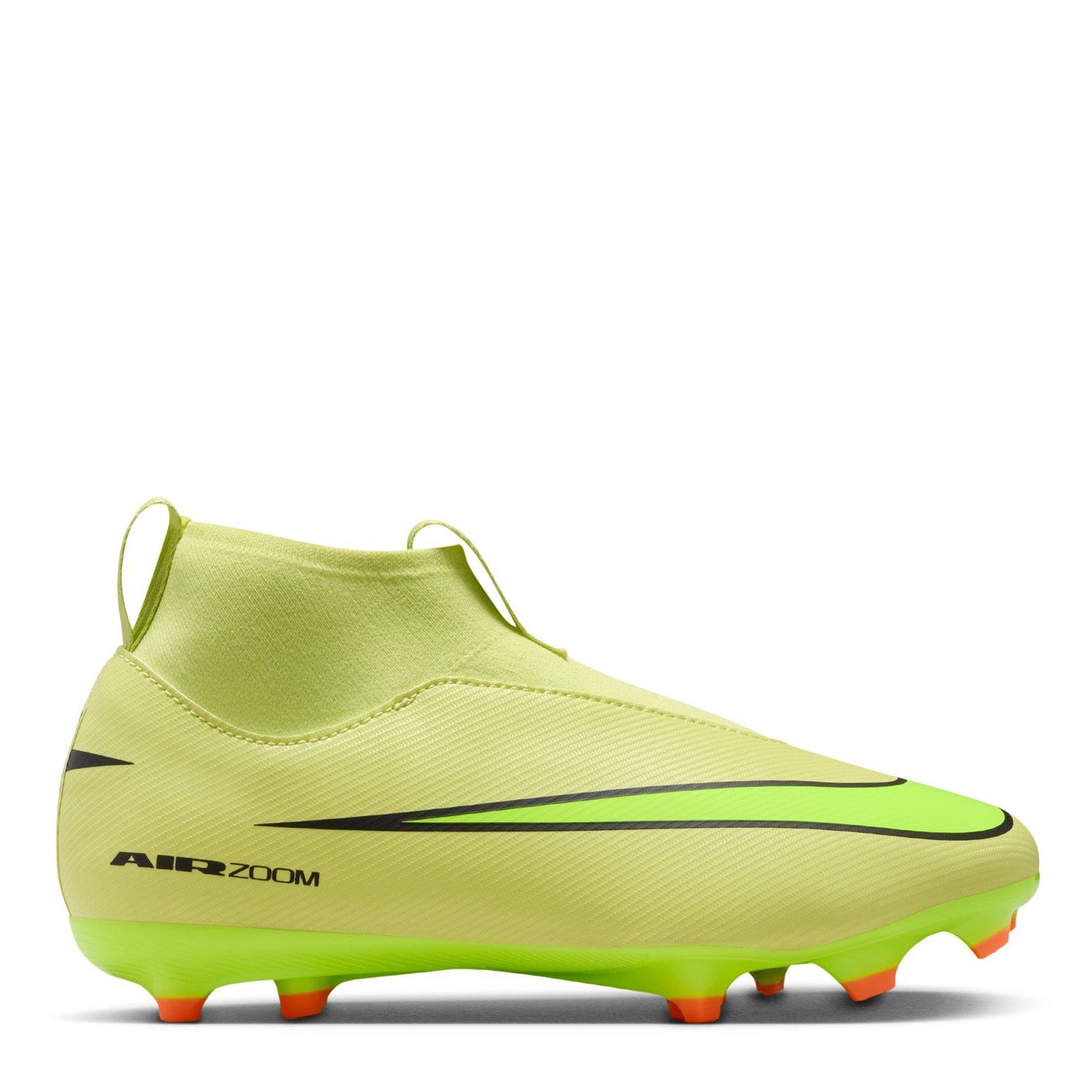 Nike Boys Zoom Mercurial Superfly 10 Academy Juniors Firm Ground Football Boots - Volt/Crimson - 5.5 (38.5)