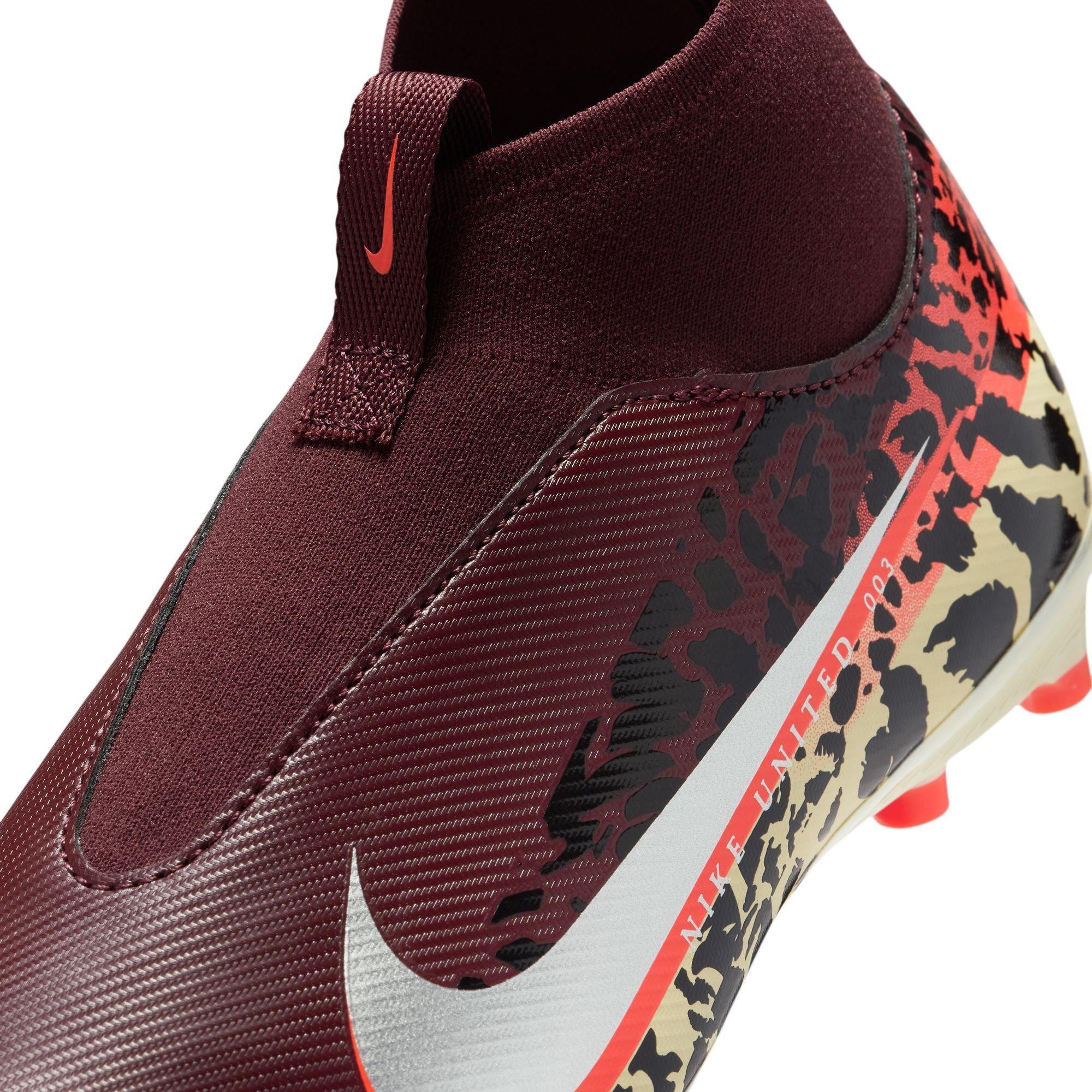Bordeaux/Print - Nike - Zoom Mercurial Superfly 10 Academy Juniors Firm Ground Football Boots - 7