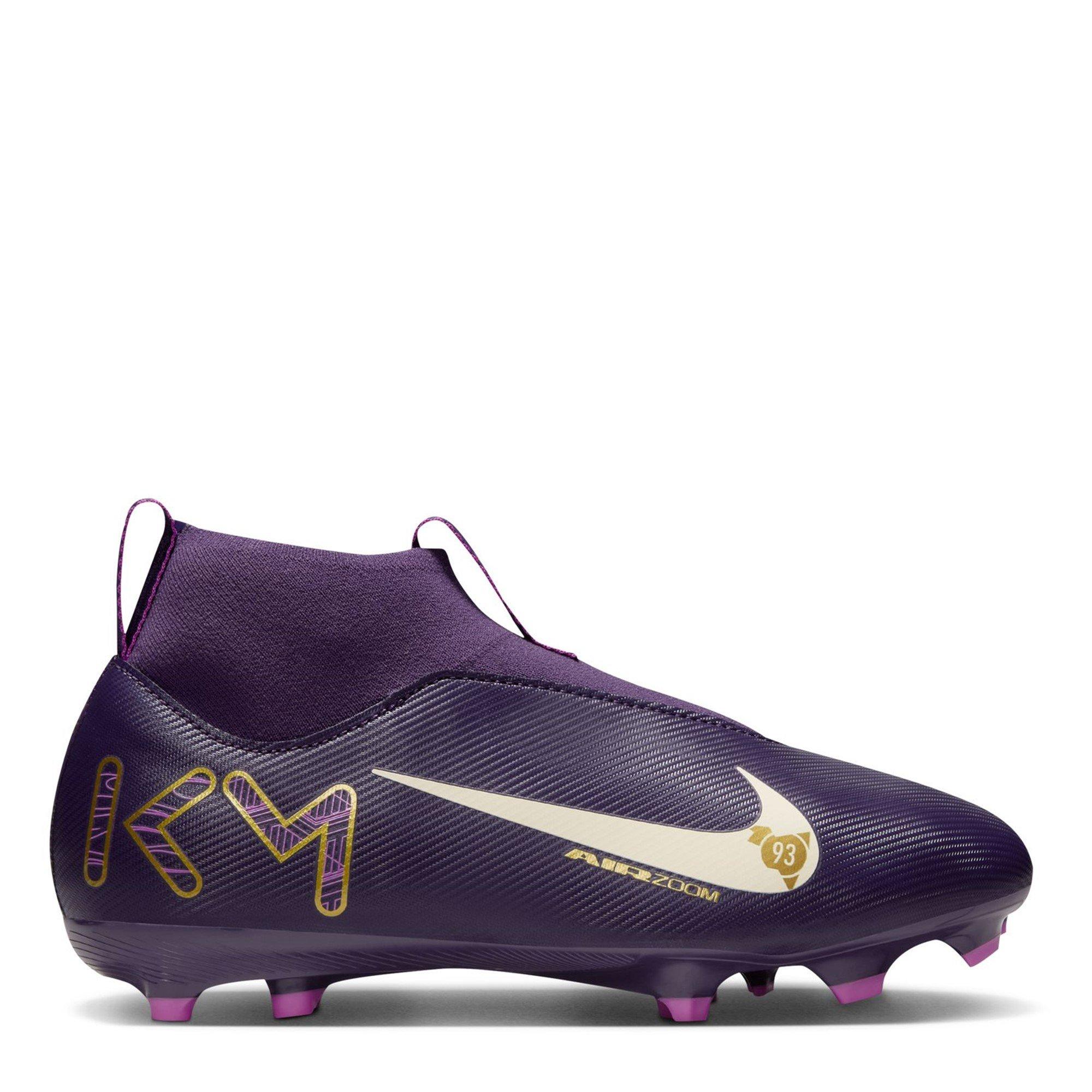 Nike Boys Zoom Mercurial Superfly 10 Academy Juniors Firm Ground Football Boots - Purple/Ivory - 4 (36.5)