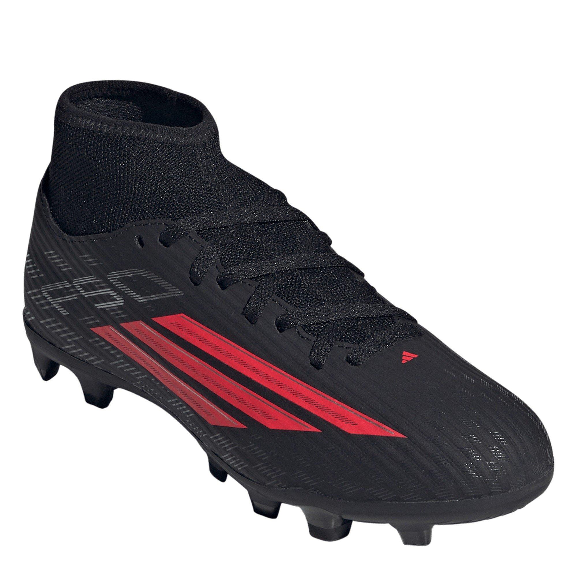 Black/Red - adidas - Kids' F50 Club Mid Cut F50 Firm Ground Football Boots - 3