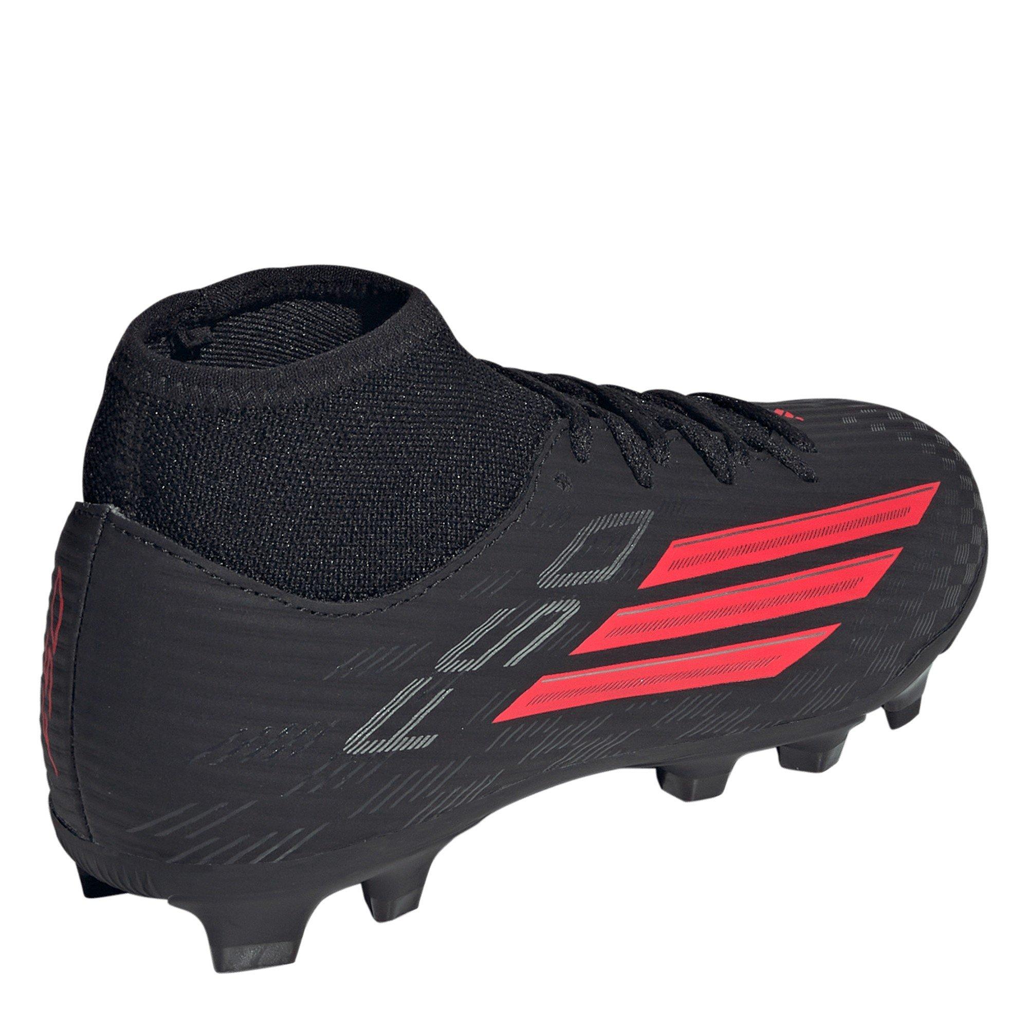 Black/Red - adidas - Kids' F50 Club Mid Cut F50 Firm Ground Football Boots - 4