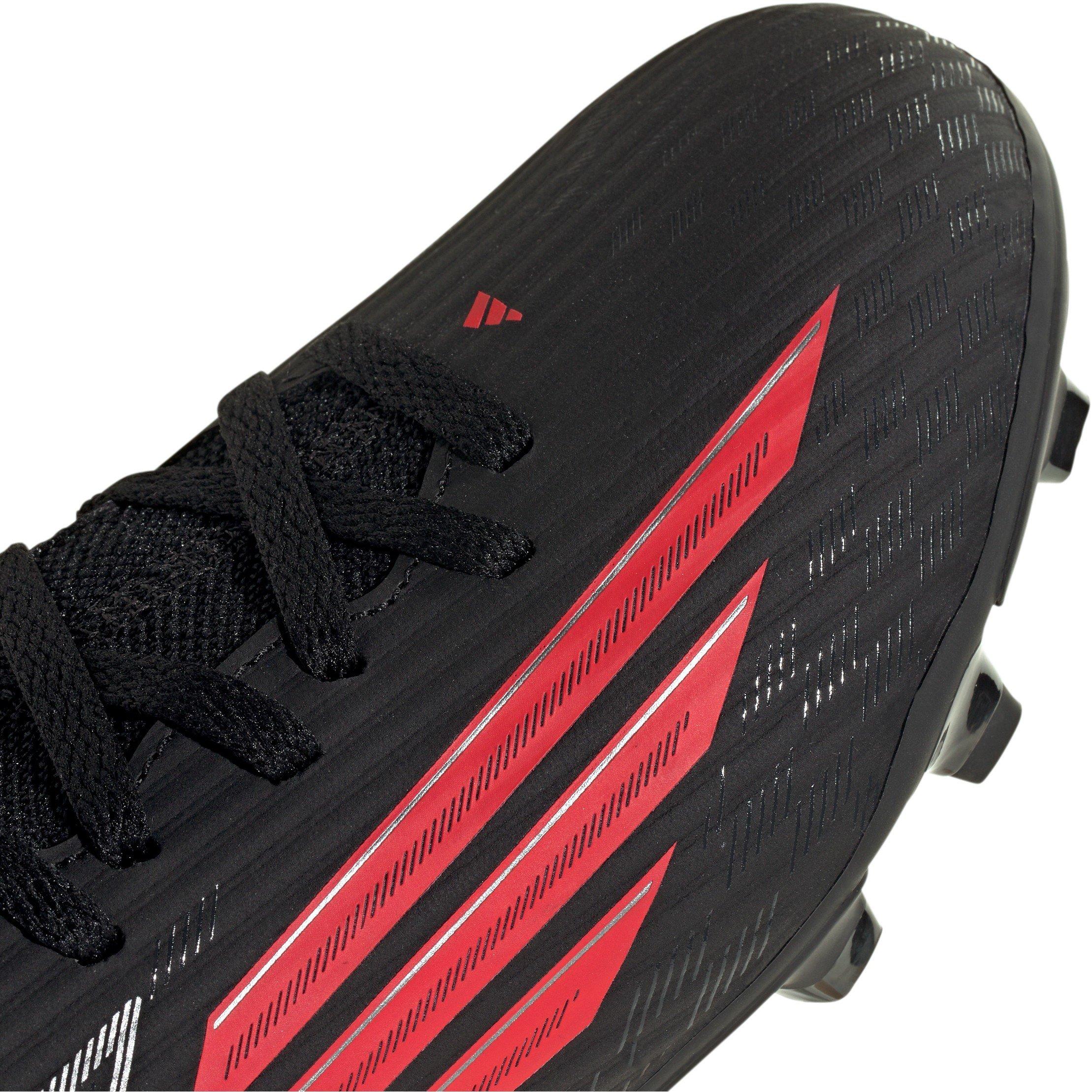 Black/Red - adidas - Kids' F50 Club Mid Cut F50 Firm Ground Football Boots - 8